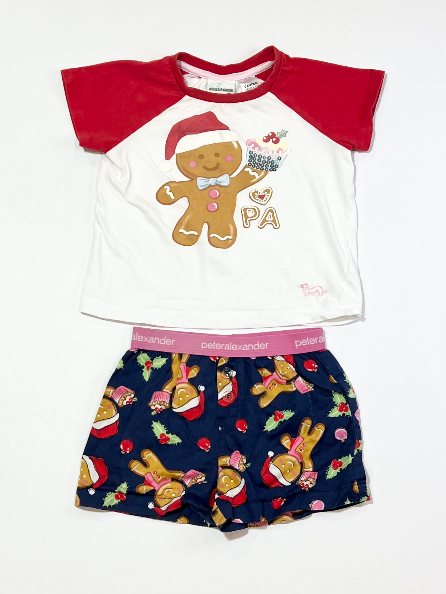 Christmas gingerbread pyjamas - Size 2
