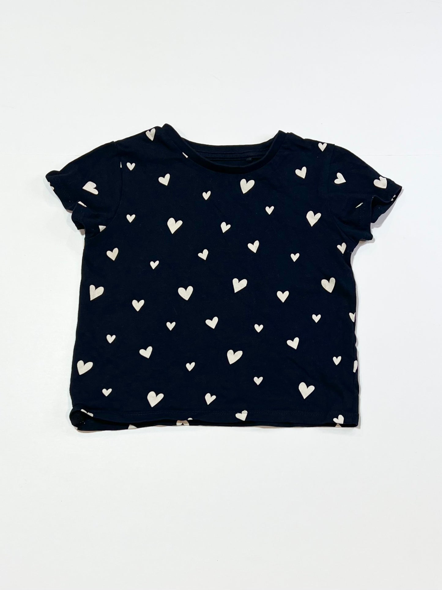 Navy hearts tee - Size 2