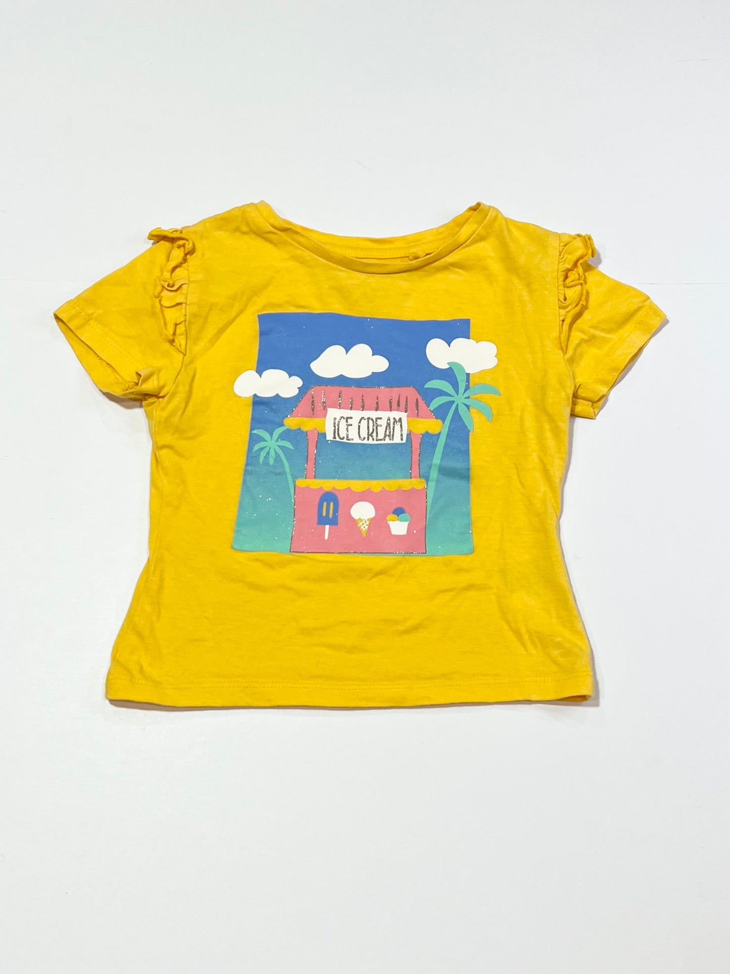 Yellow ice cream tee - Size 2