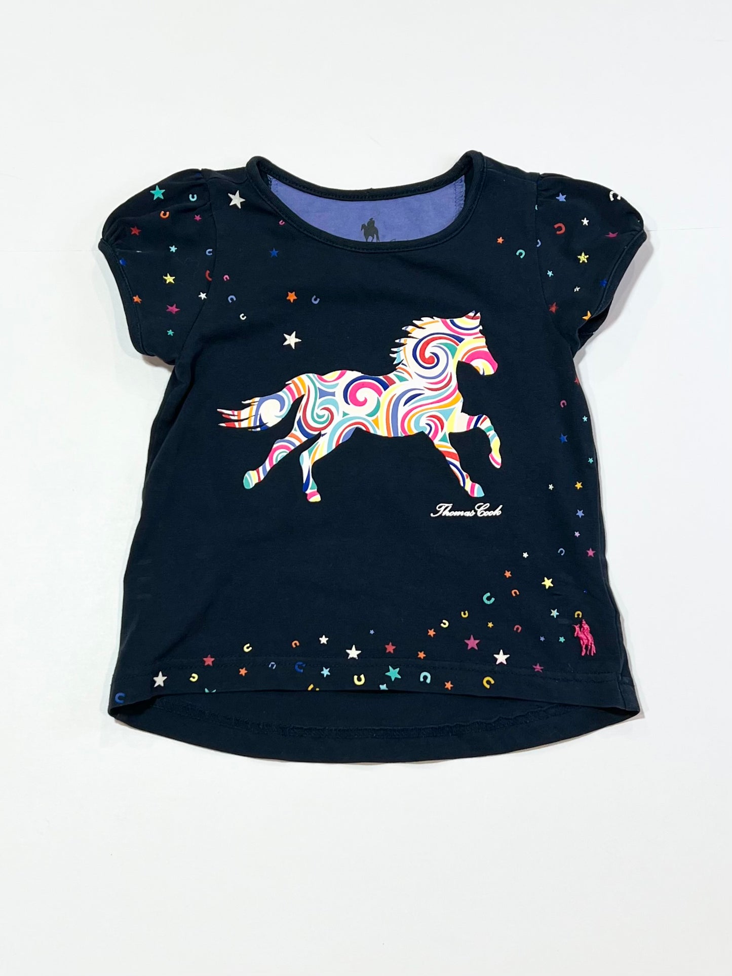 Navy horse tee - Size 2