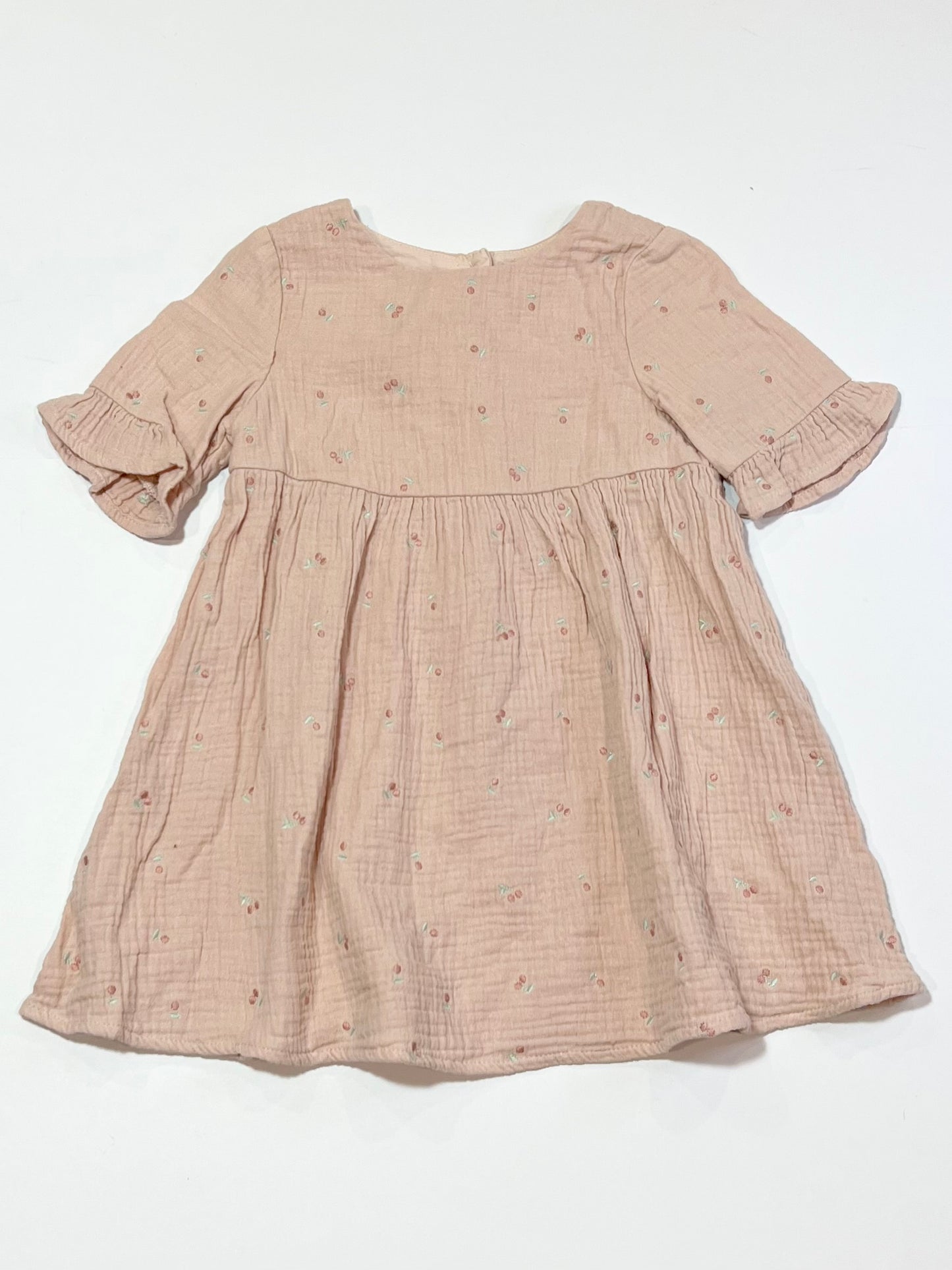 Woven cherries dress - Size 2