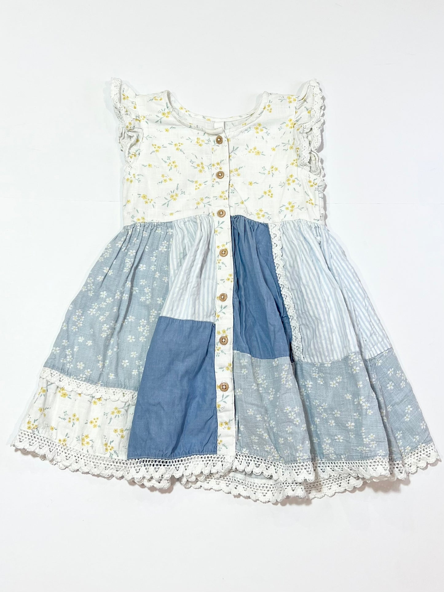 Woven patches dress - Size 2