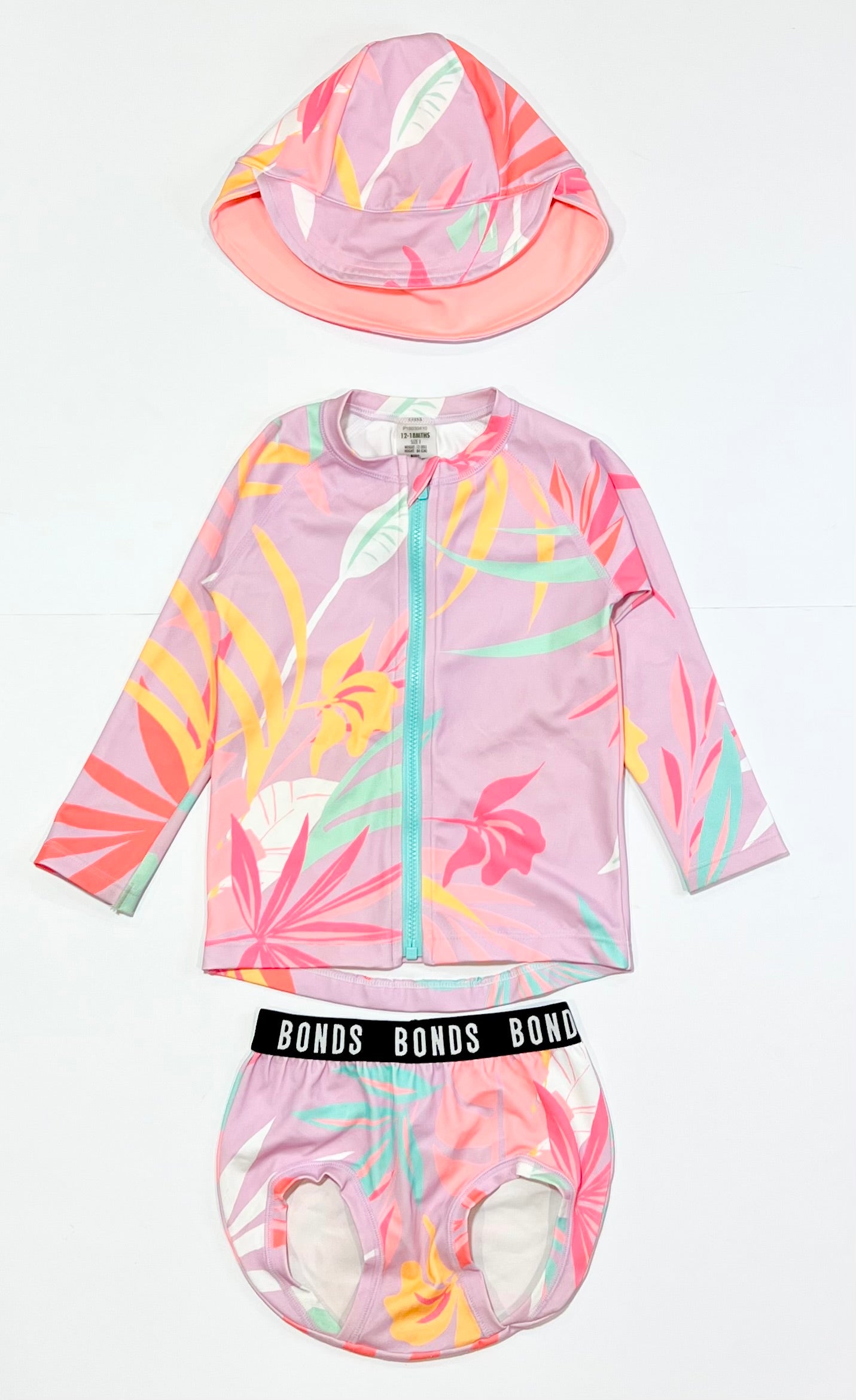 Pink leafy swim set - Size 1