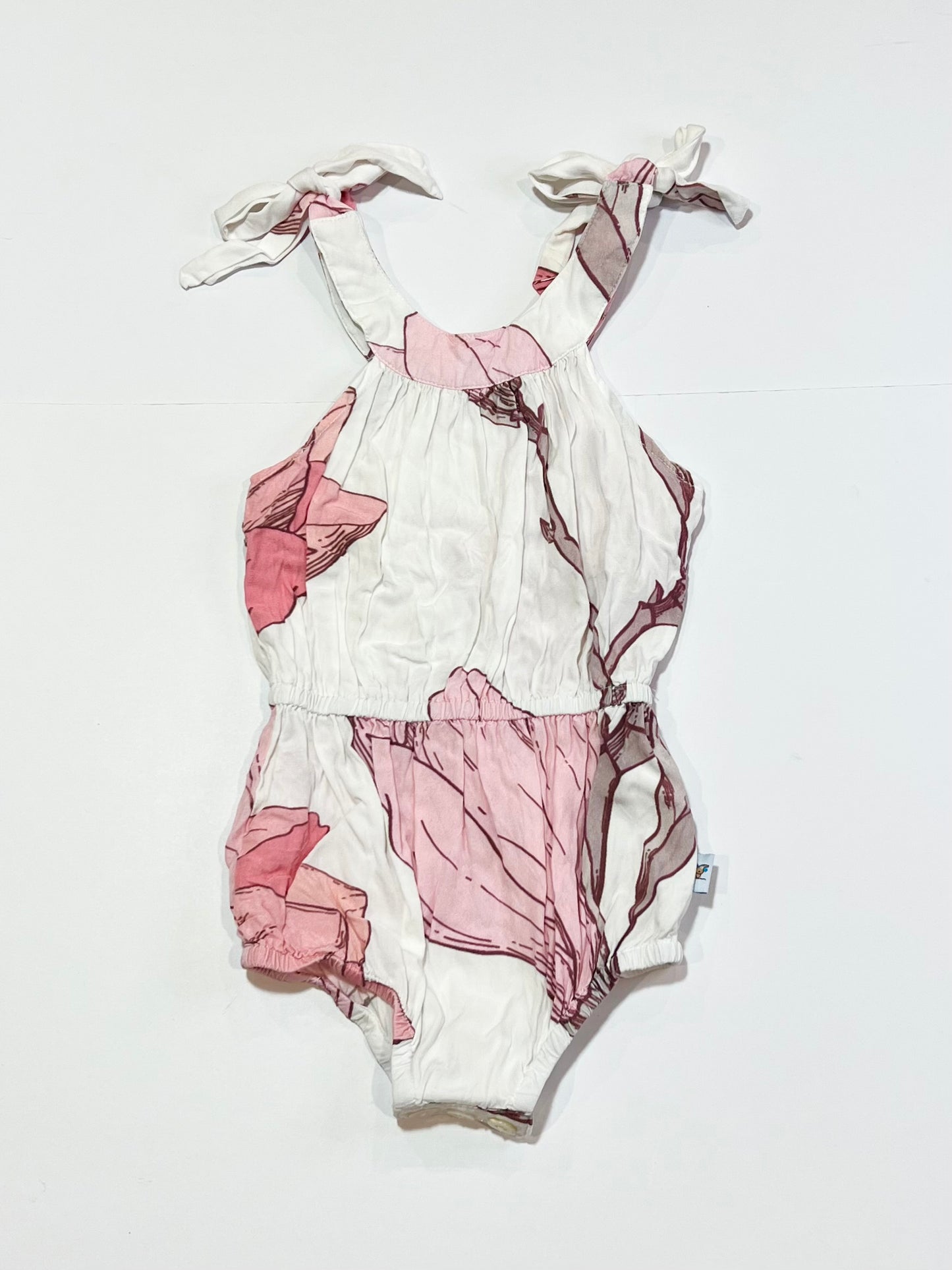 Pink flowers romper - Size 1
