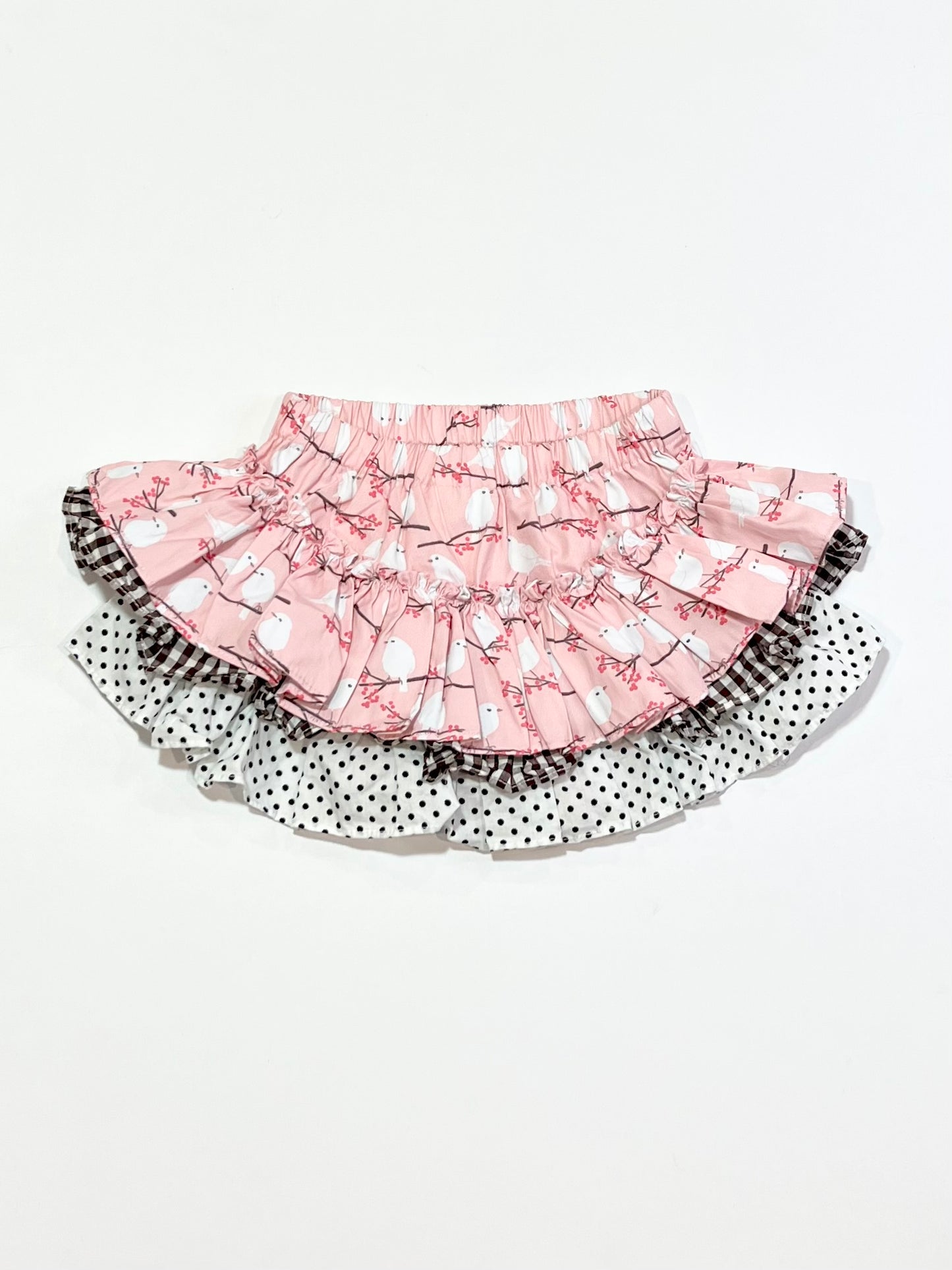 Birds ruffled nappy cover - Size 1