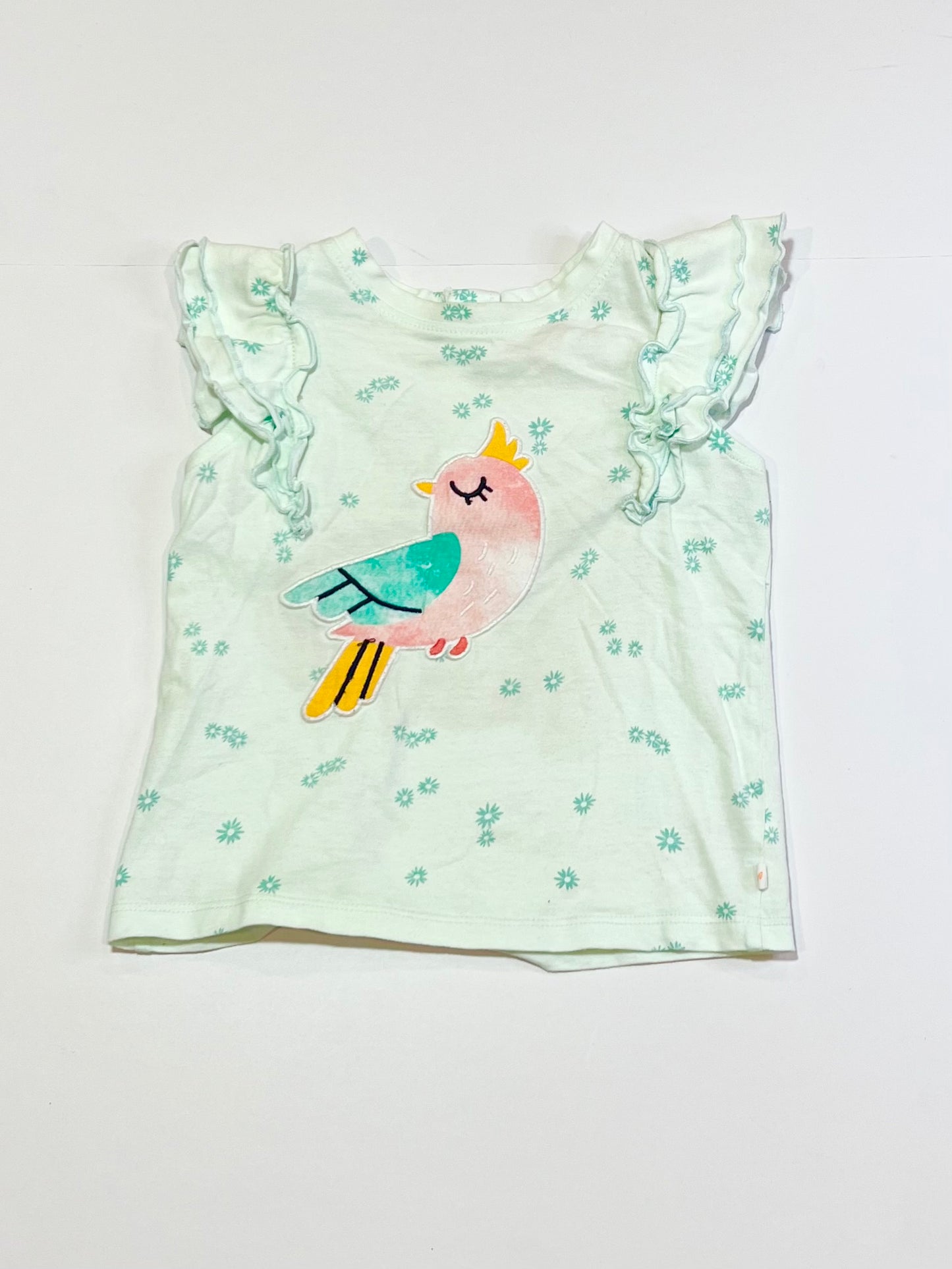 Green bird ruffle tee - Size 1
