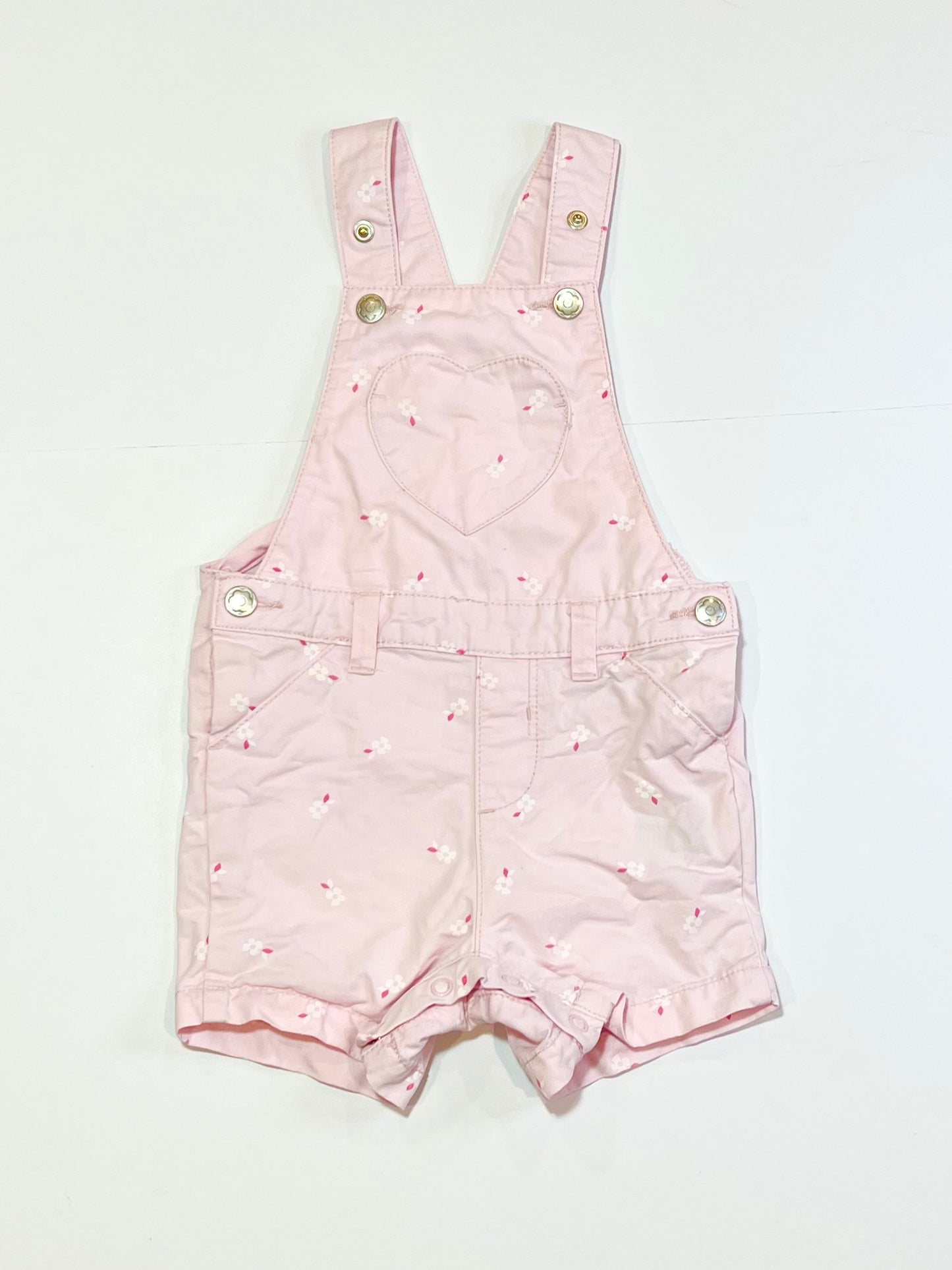 Pink floral overalls - Size 1