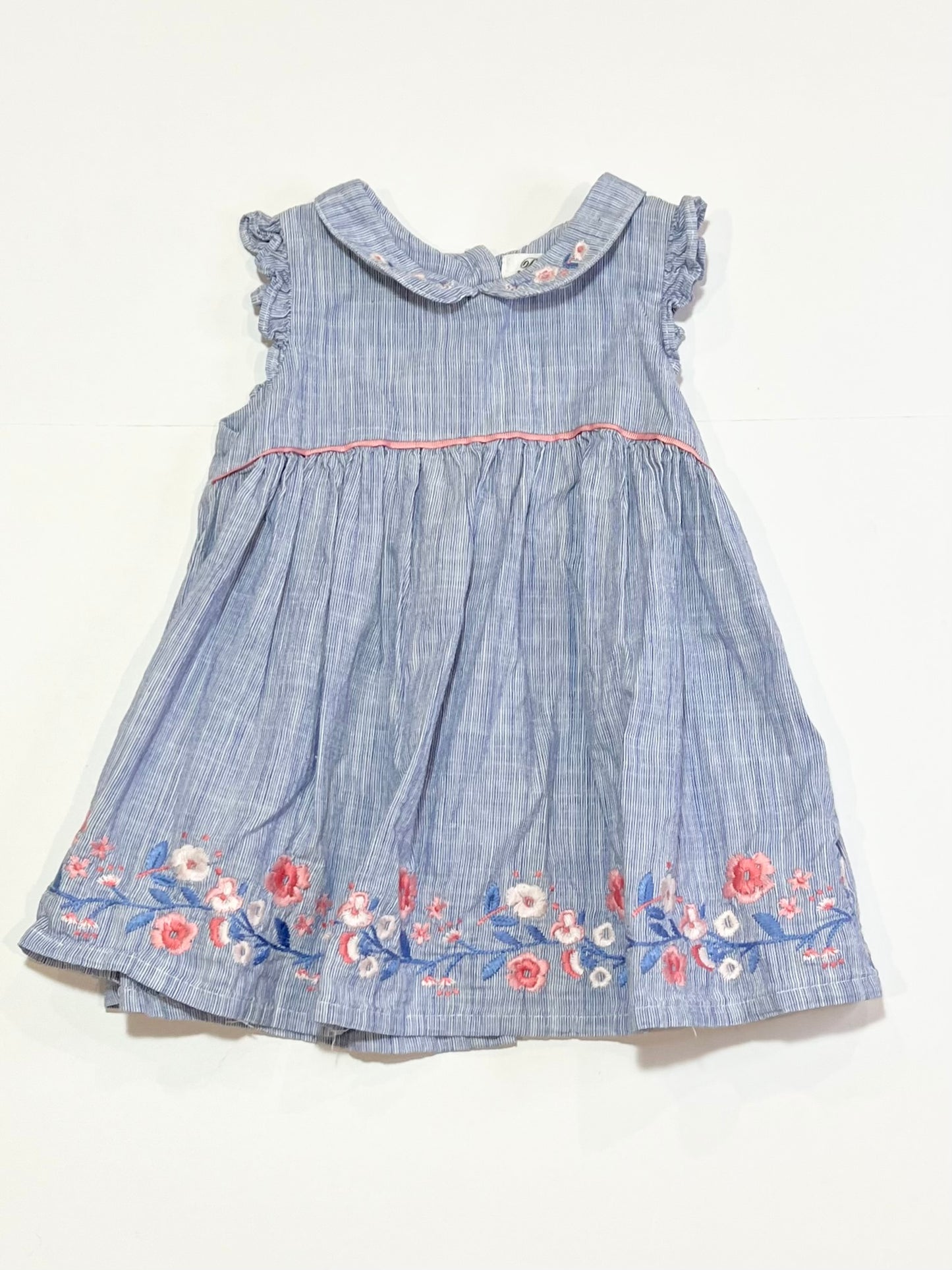 Blue embroidered dress - Size 1