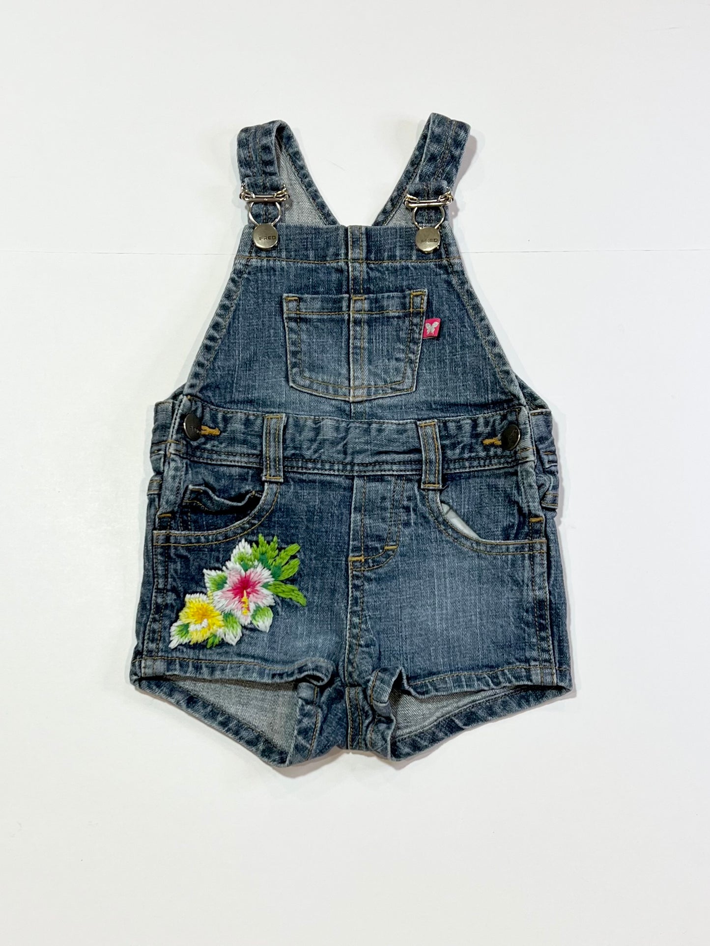 Denim embroidered overalls - Size 0