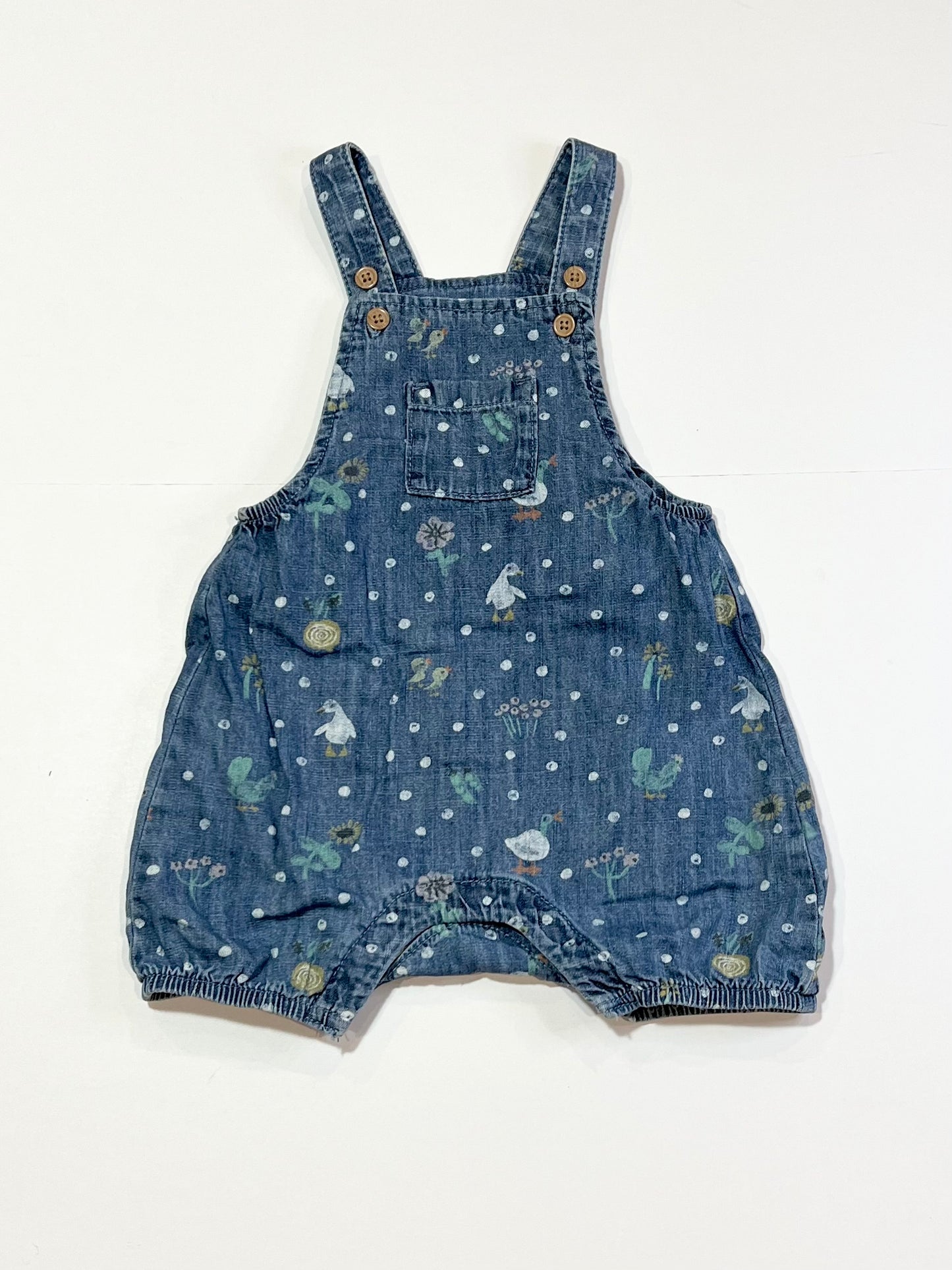 Denim ducky overalls - Size 6-9 months