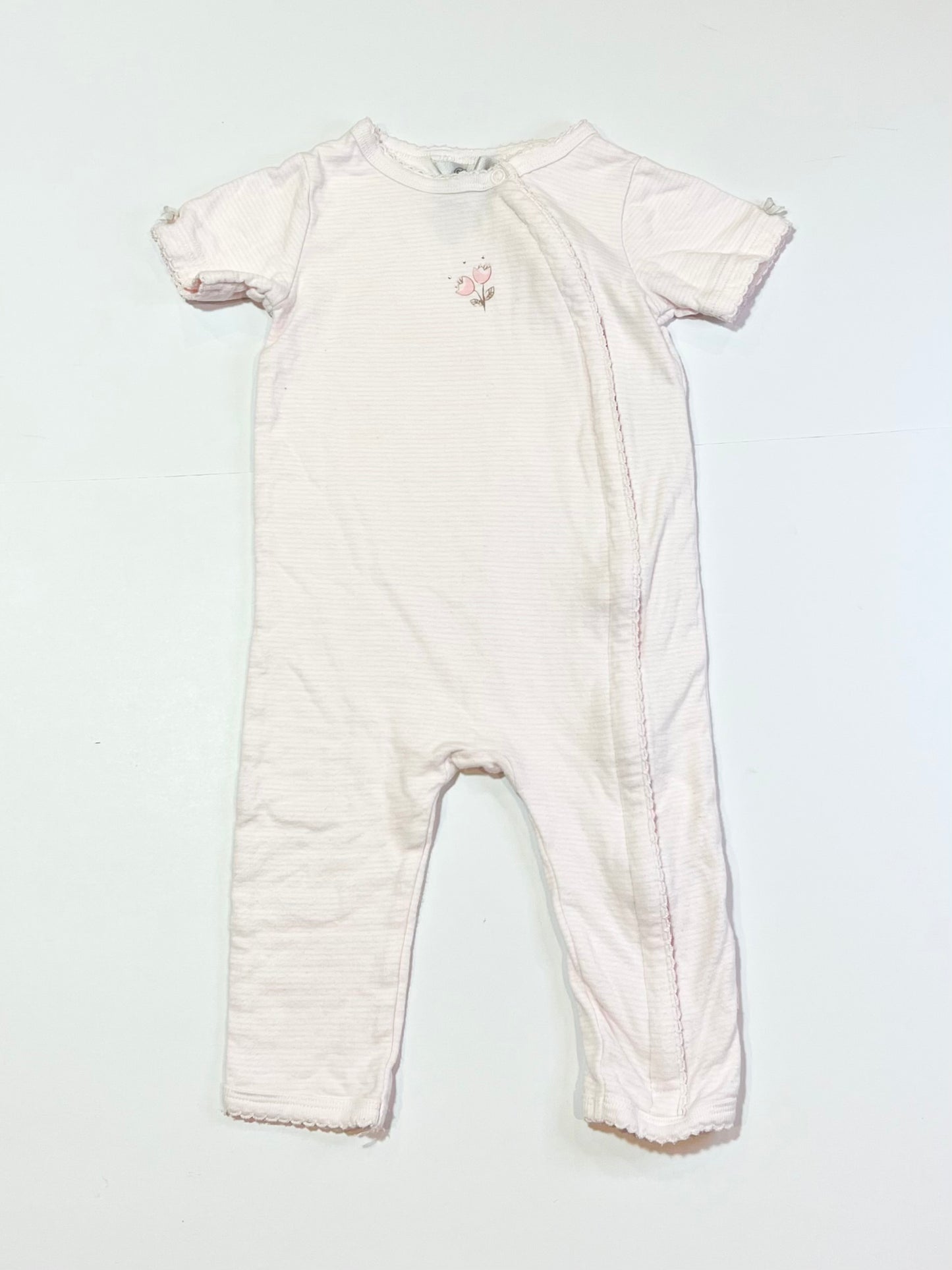 Striped pink onesie - Size 6-9 months