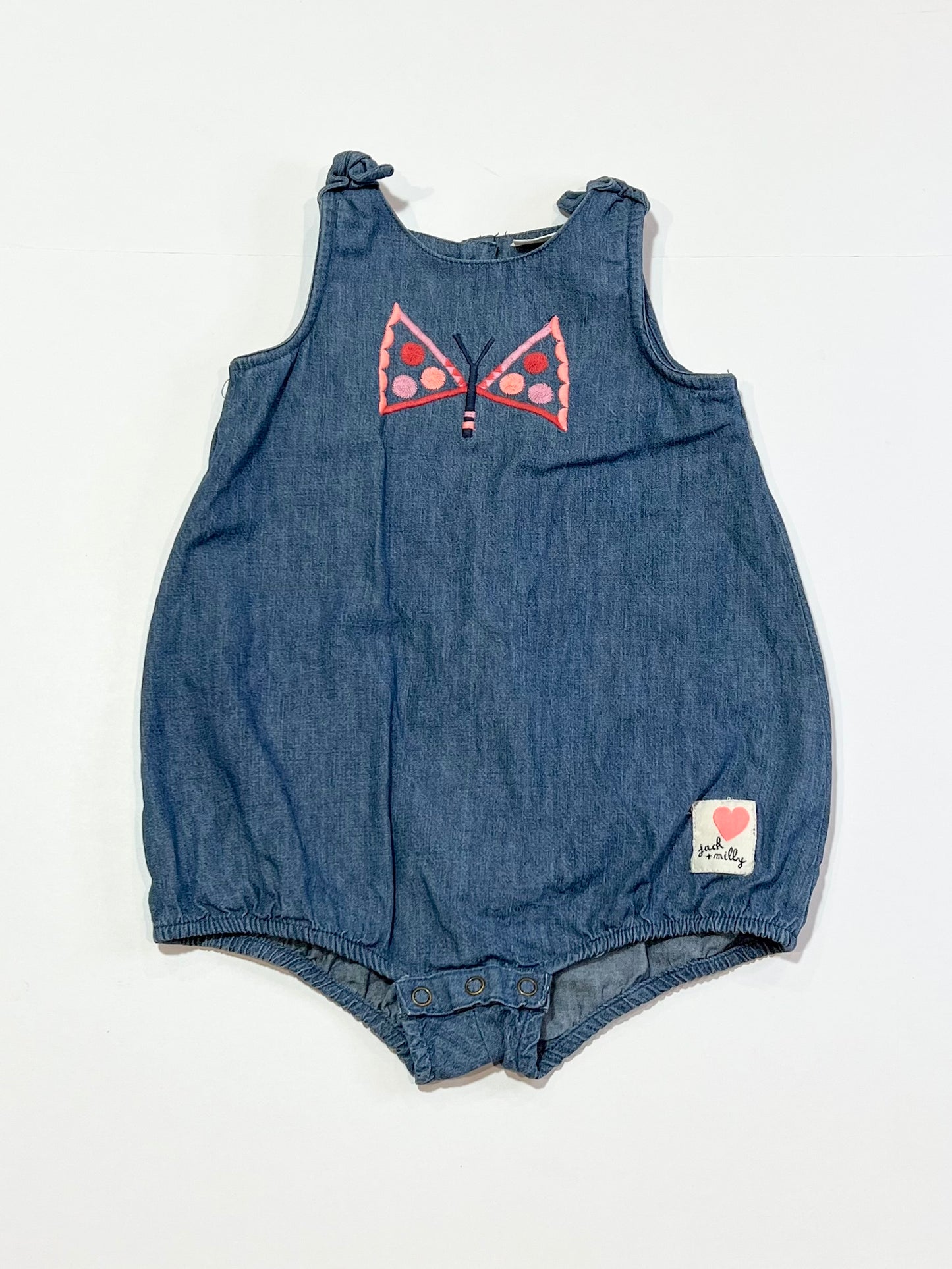 Blue chambray romper - Size 0