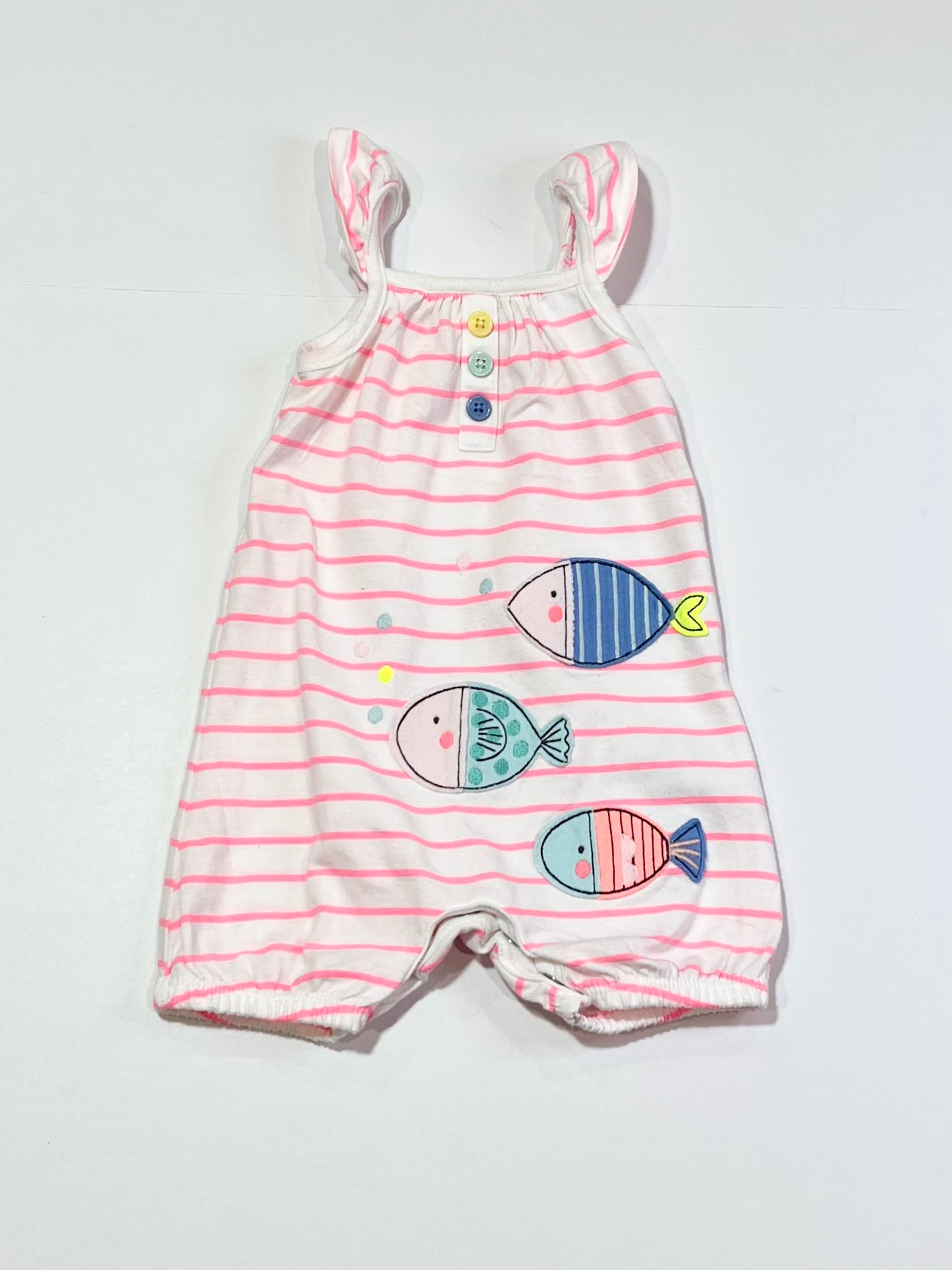 Striped fish romper - Size 00