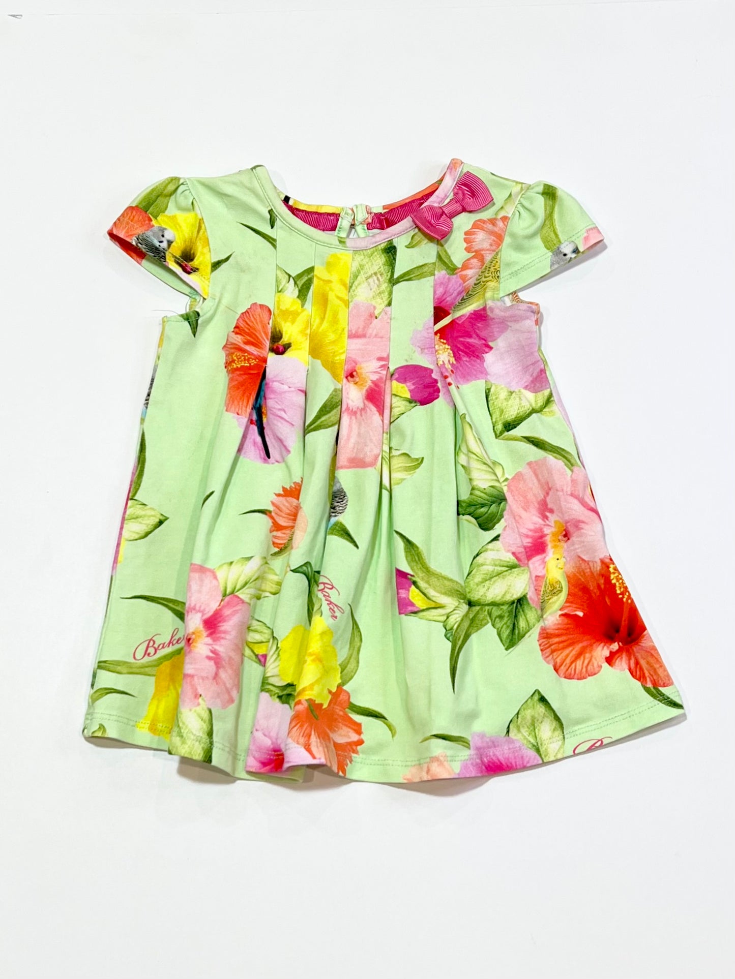 Green floral jersey dress - Size 000
