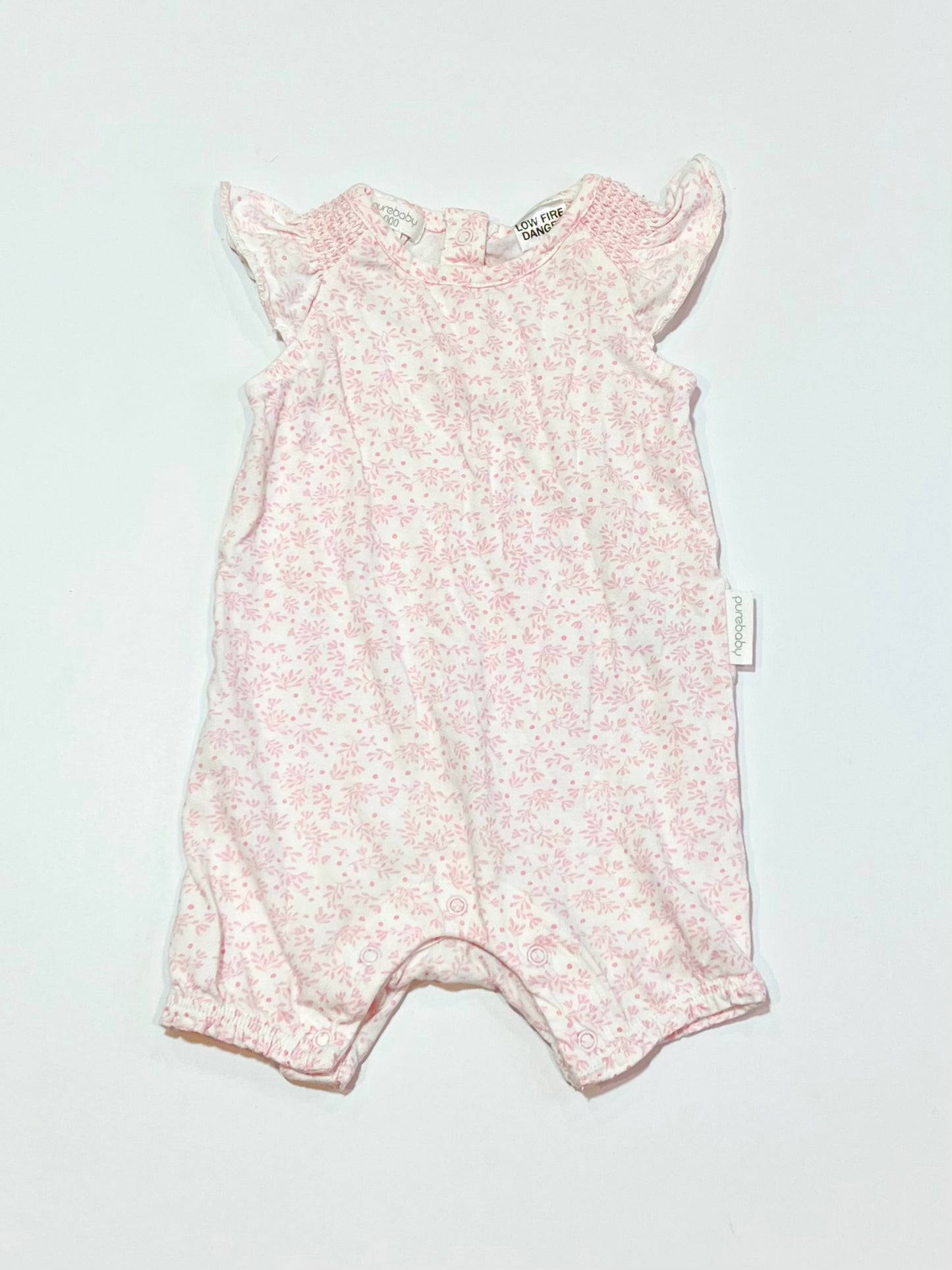 Pink floral romper - Size 000