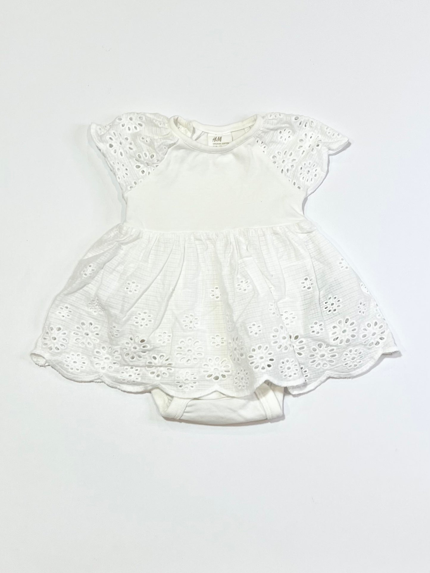 White cutwork dress bodysuit - Size 0000