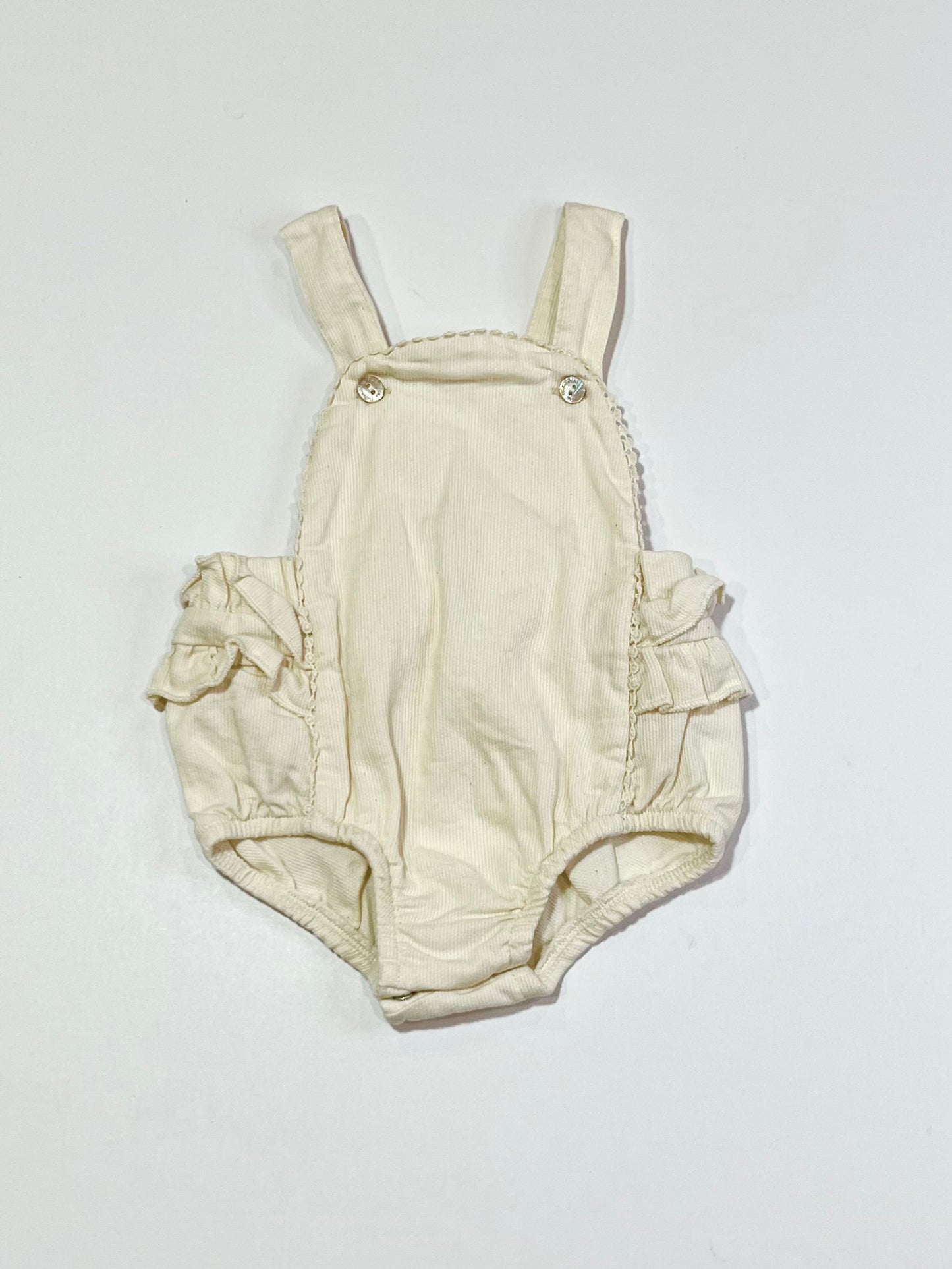 Cream ruffle romper - Size 0000