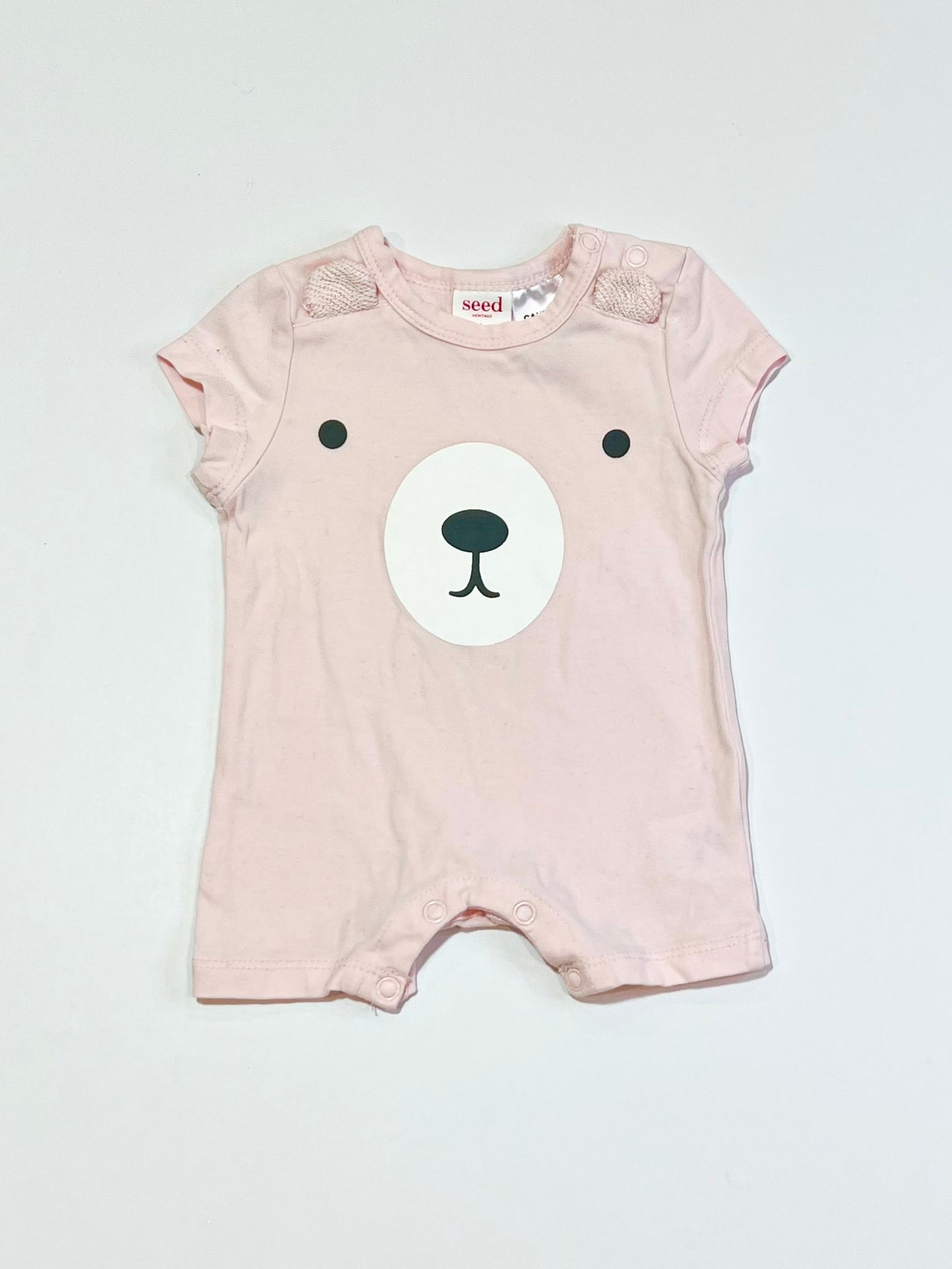 Pink bear romper - Size 0000