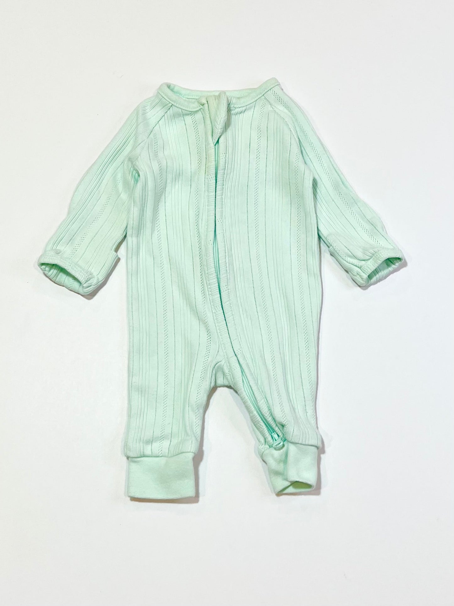 Green zip onesie - Size 00000