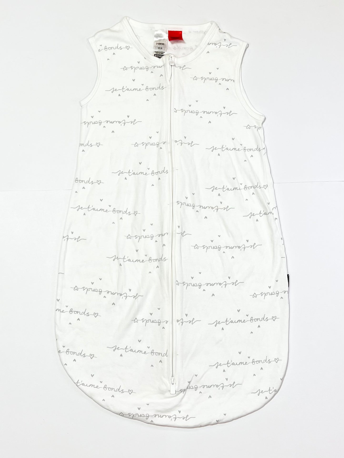 White jersey sleeping bag - Size 3-6 months