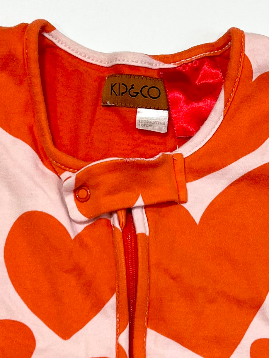 1.0 tog hearts sleeping bag - Size 12-24 months