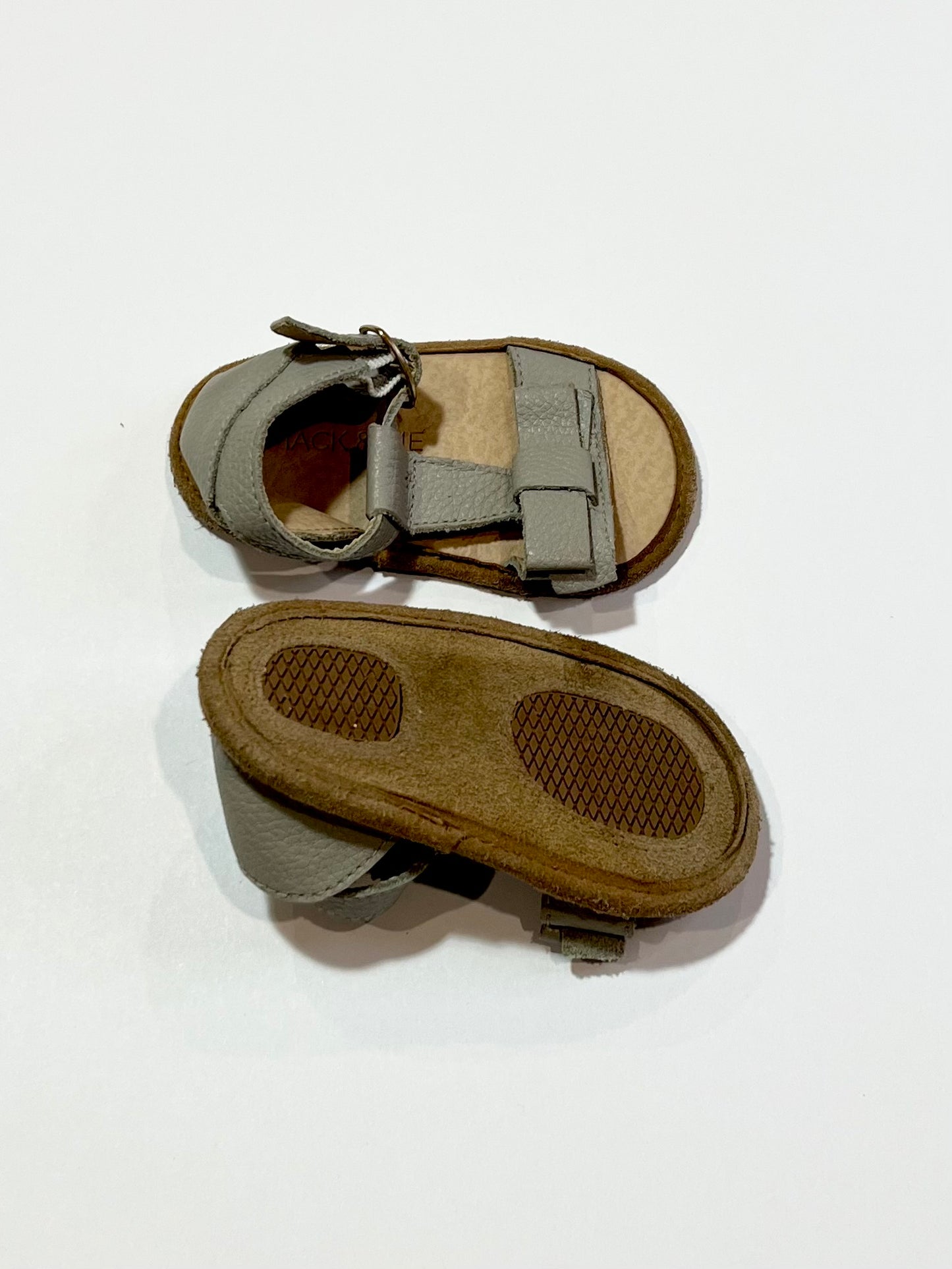 Grey soft sole leather sandals - Size 4