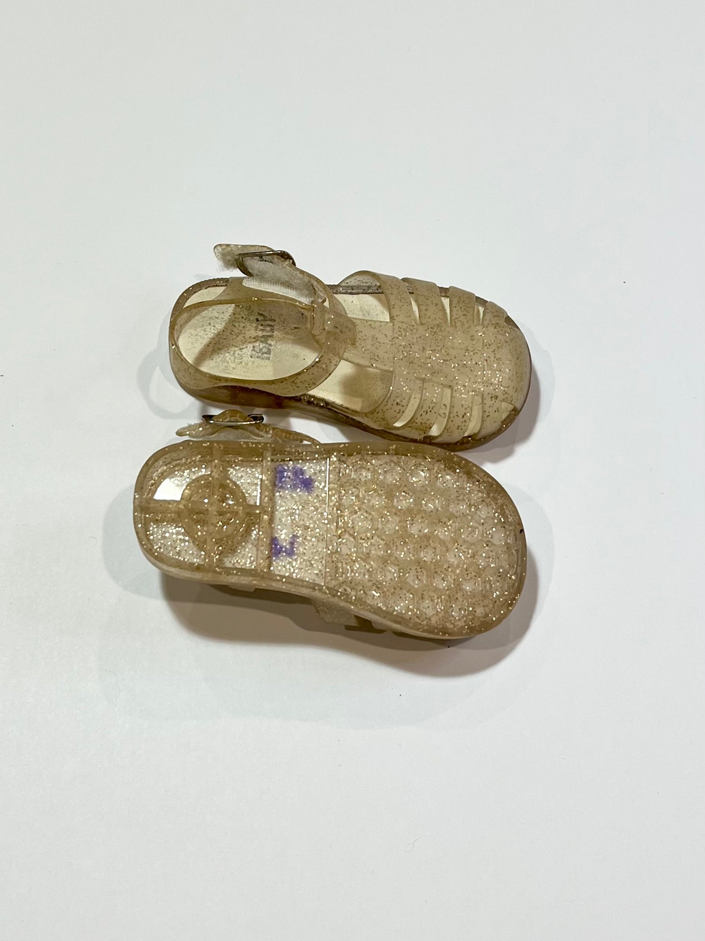 Gold glitter jelly sandals - Size EU22