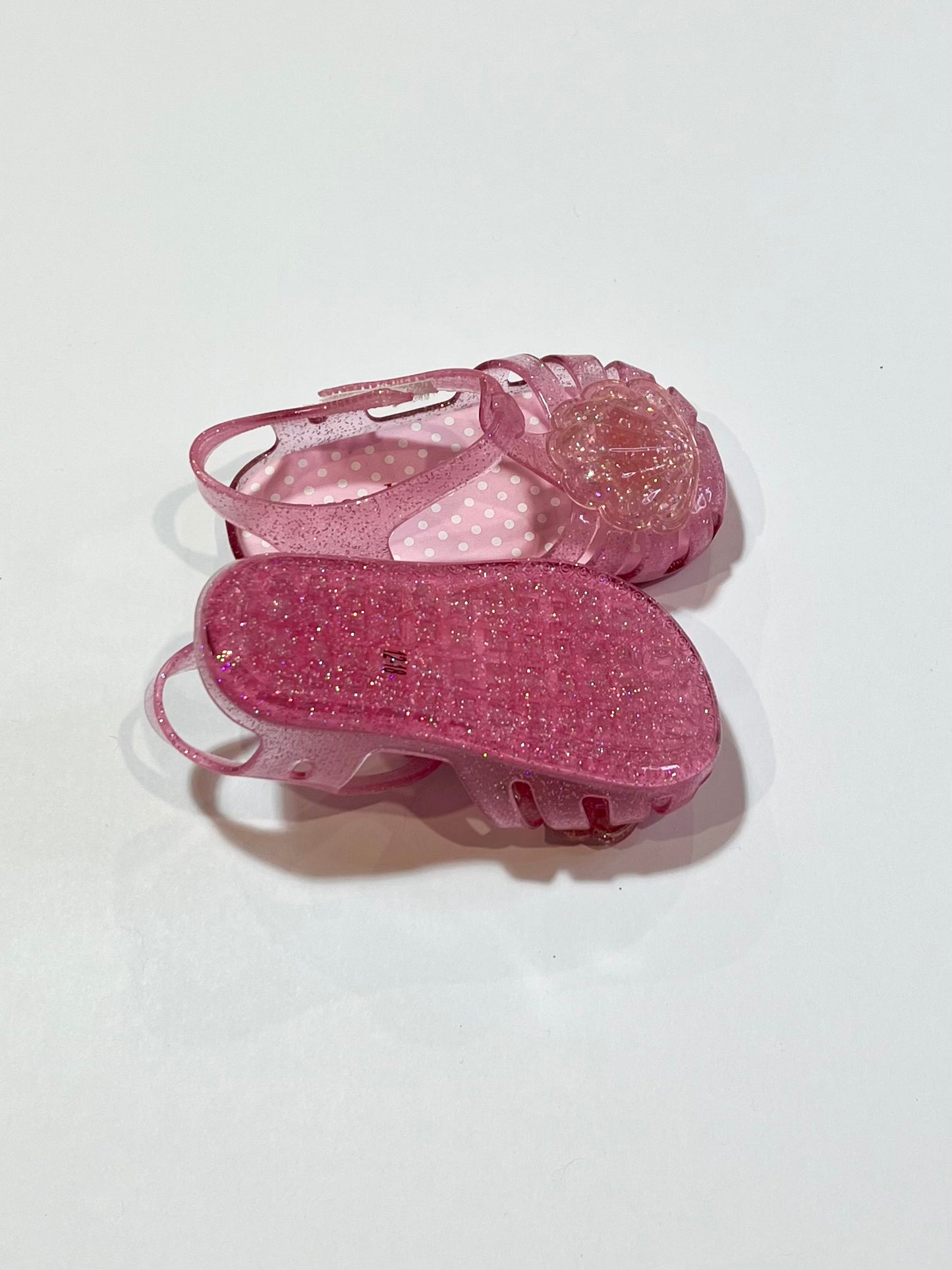 Pink shell glitter jelly sandals - Size 12-18 months