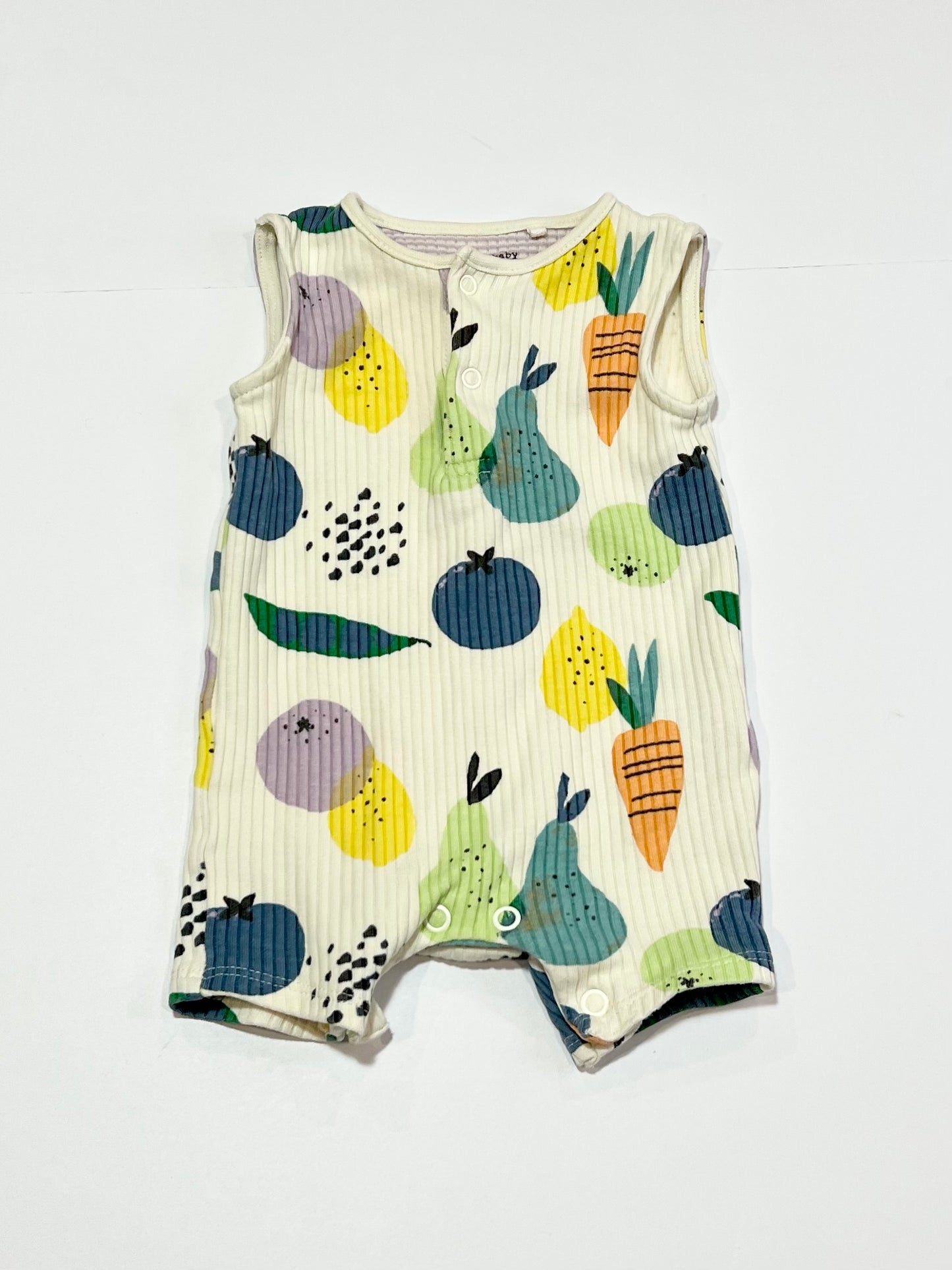 Ribbed fruit romper - Size 0000