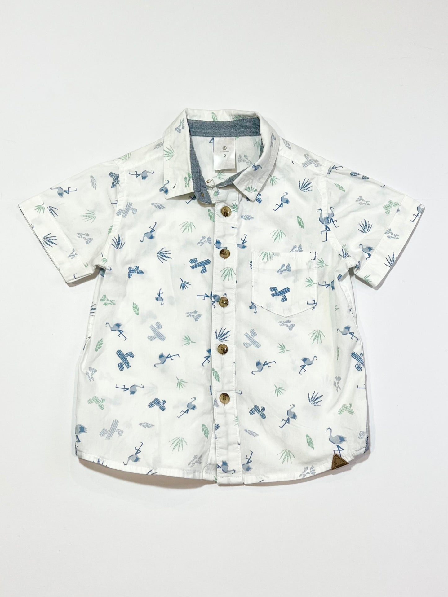 White flamingo shirt - Size 2