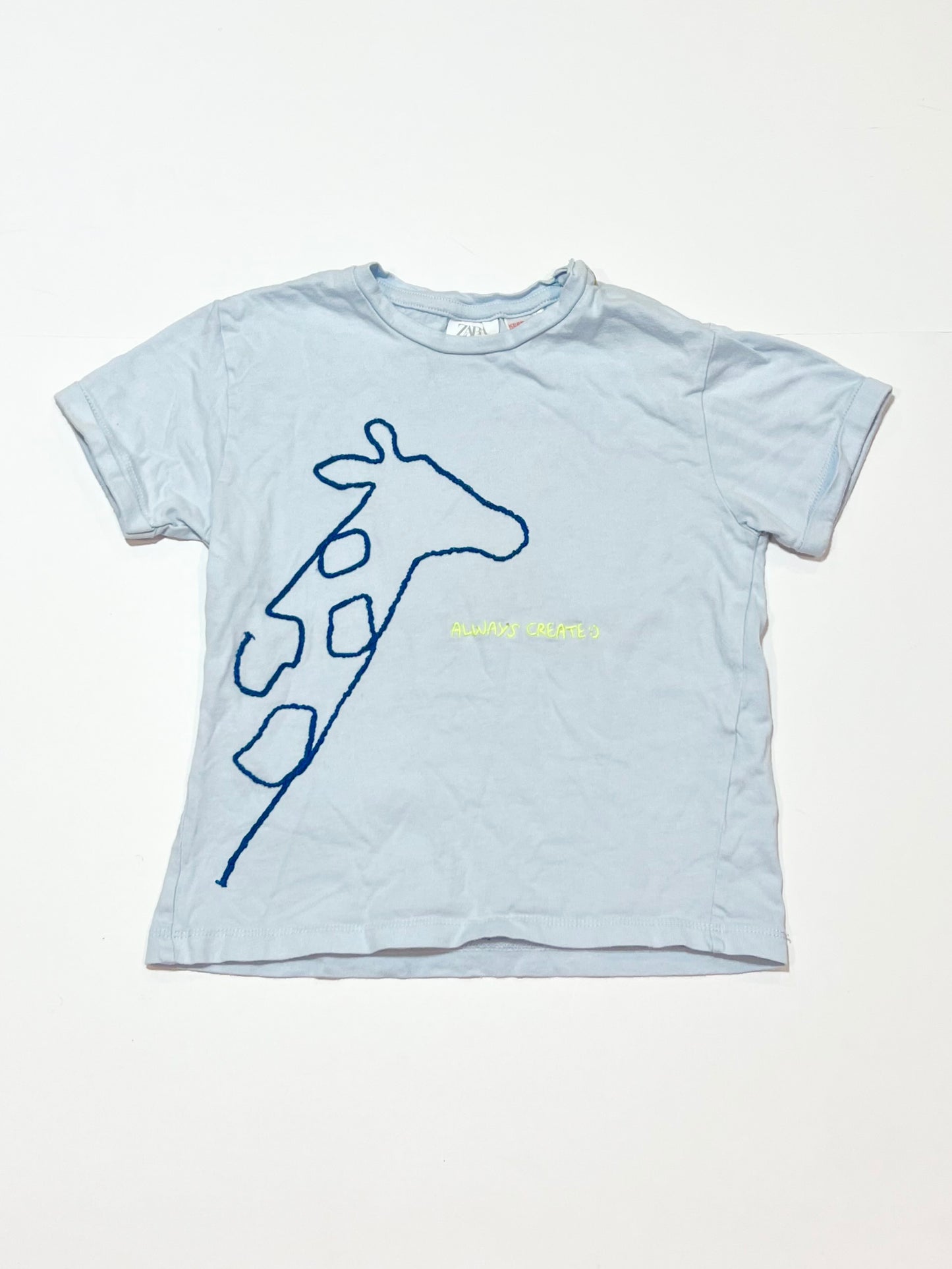 Blue giraffe tee - Size 2-3