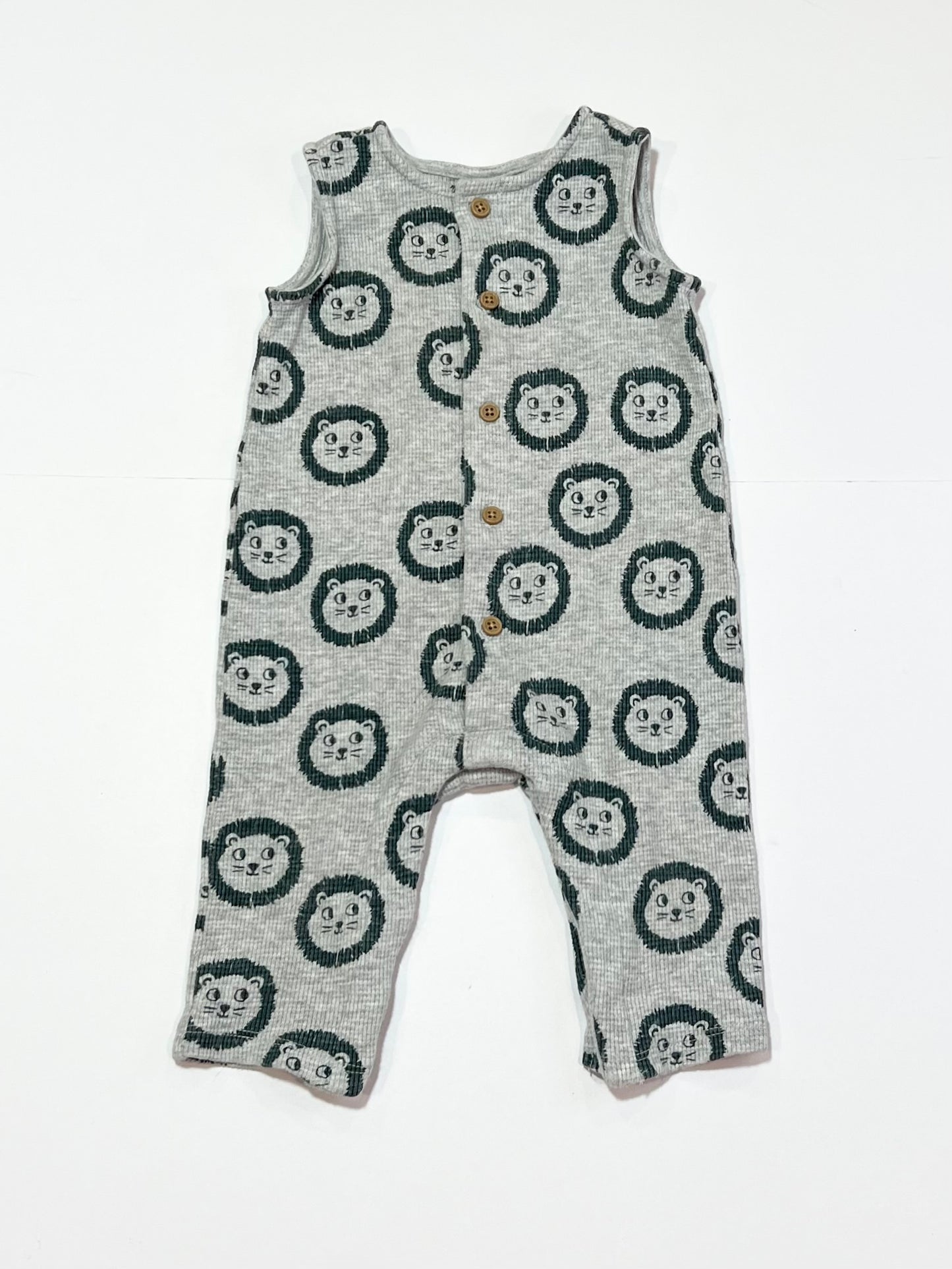 Waffle lions romper - Size 00