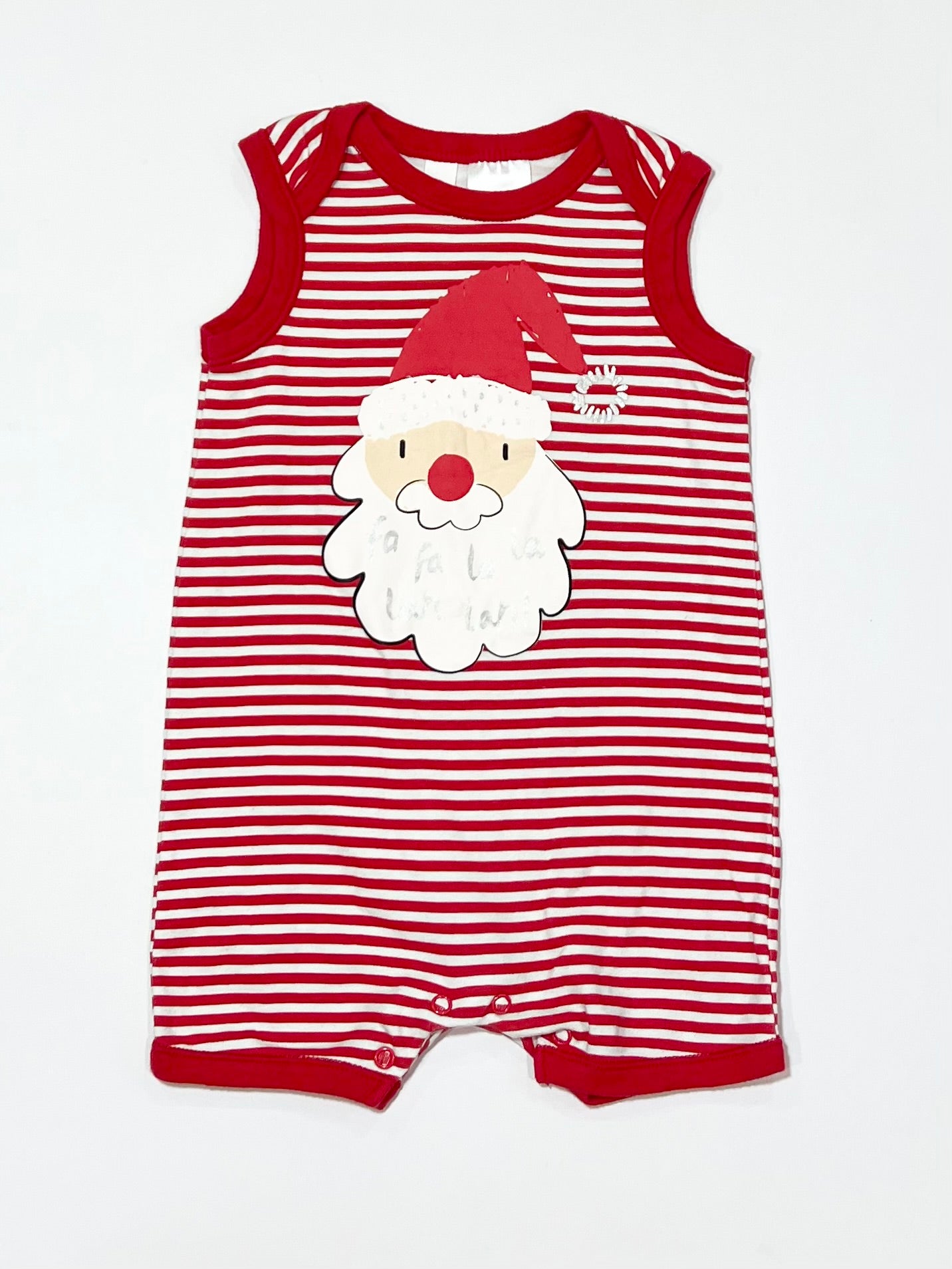 Striped Santa romper - Size 1