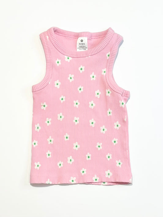 Ribbed floral tank - Size 3