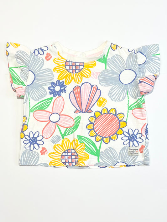 Flowers and shells tee - Size 3
