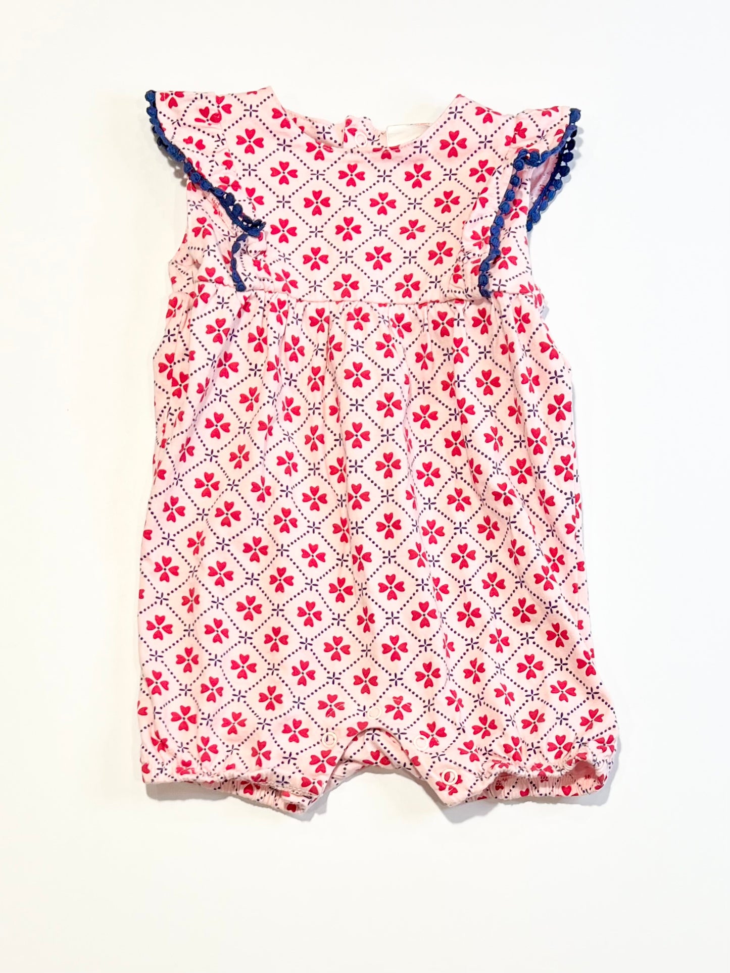 Pink jersey romper - Size 1