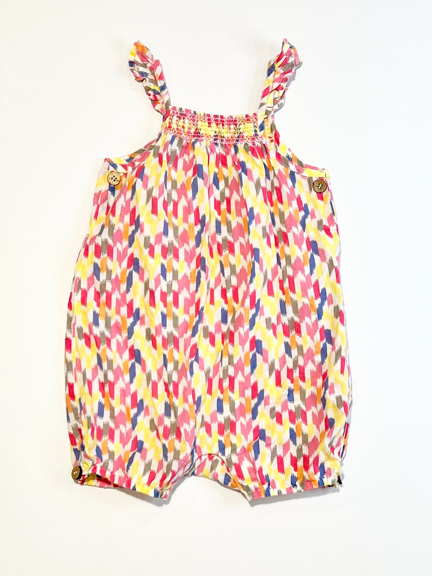 Smocked cotton romper - Size 1