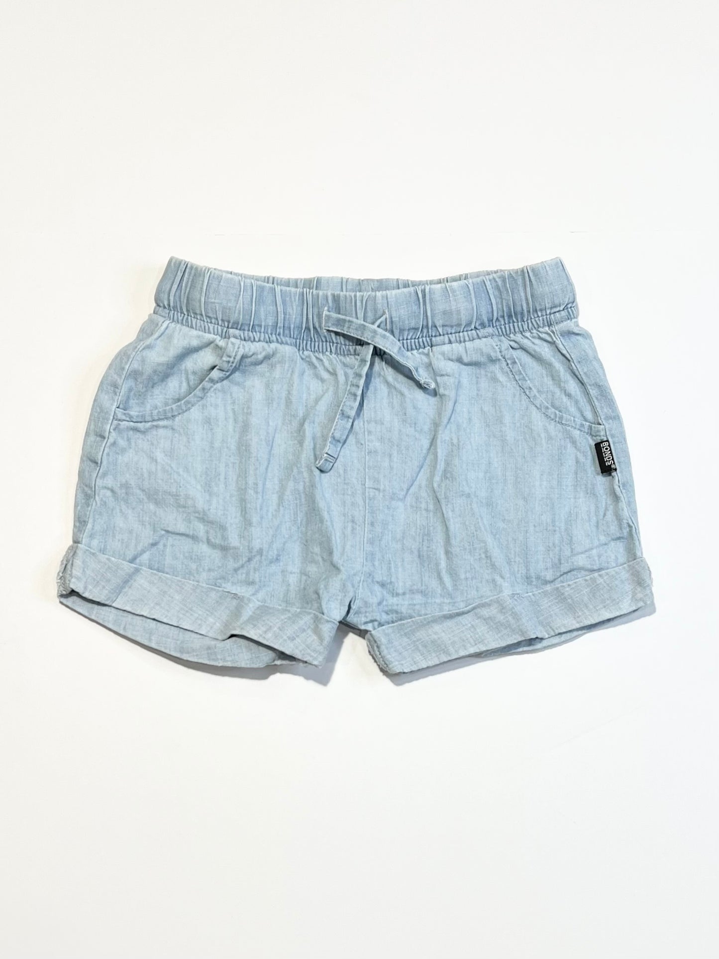 Blue chambray shorts - Size 4