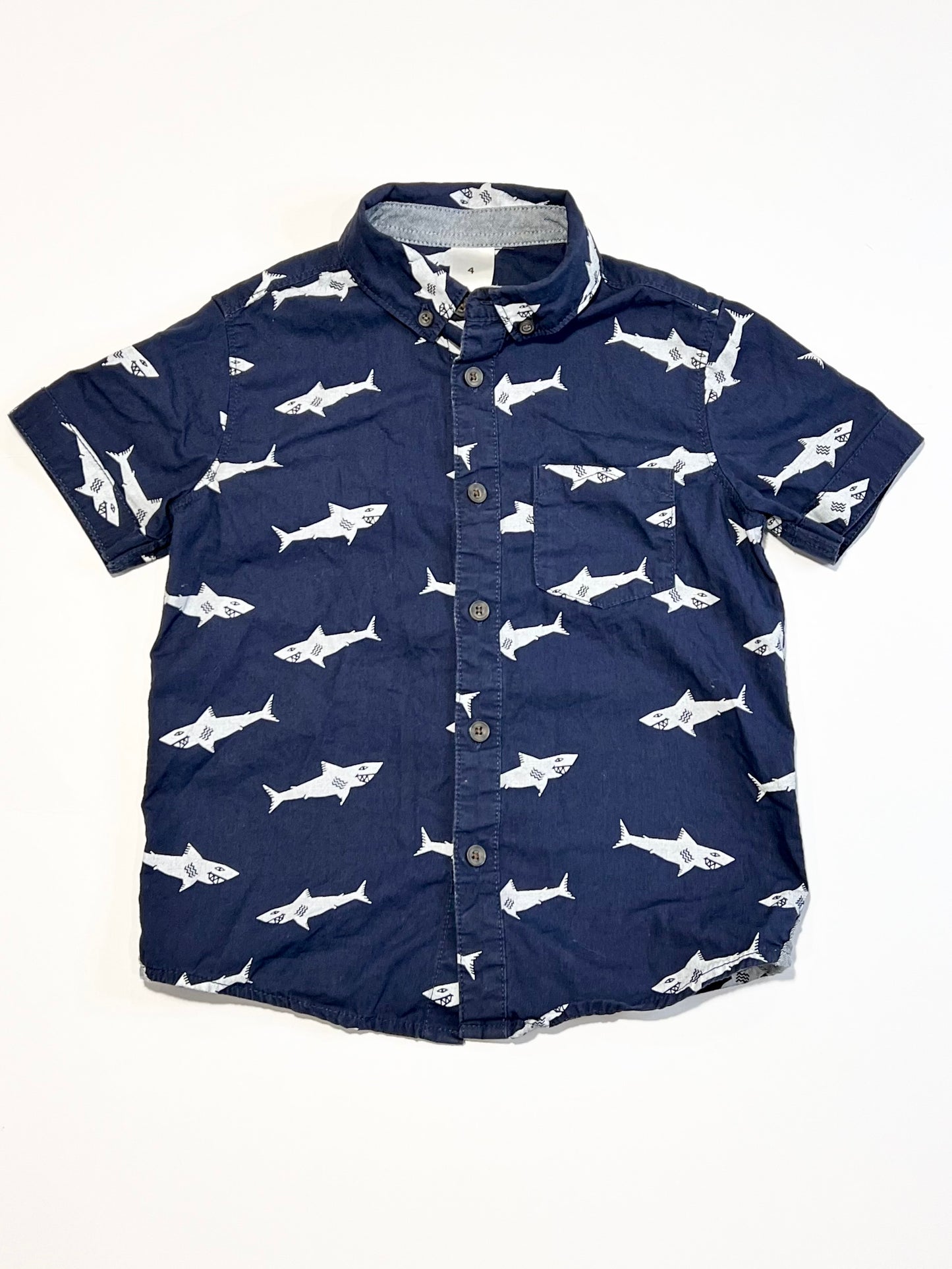 Navy sharks shirt - Size 4