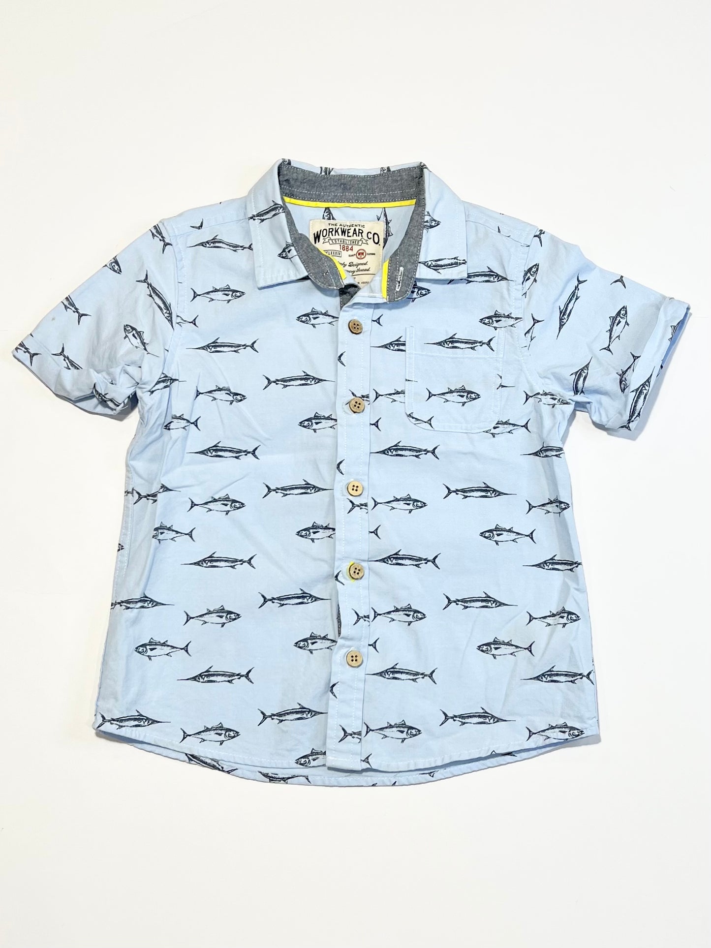 Blue fish shirt - Size 4-5
