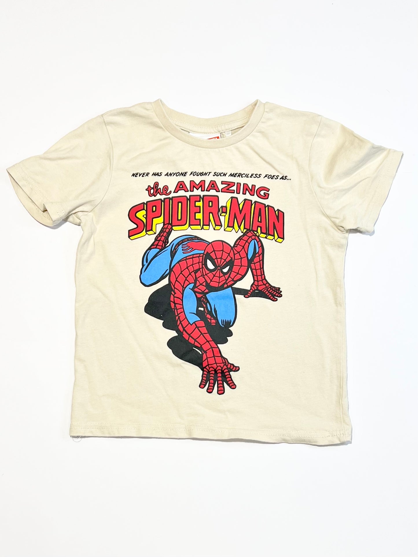 Tan Spioder-Man tee - Size 4