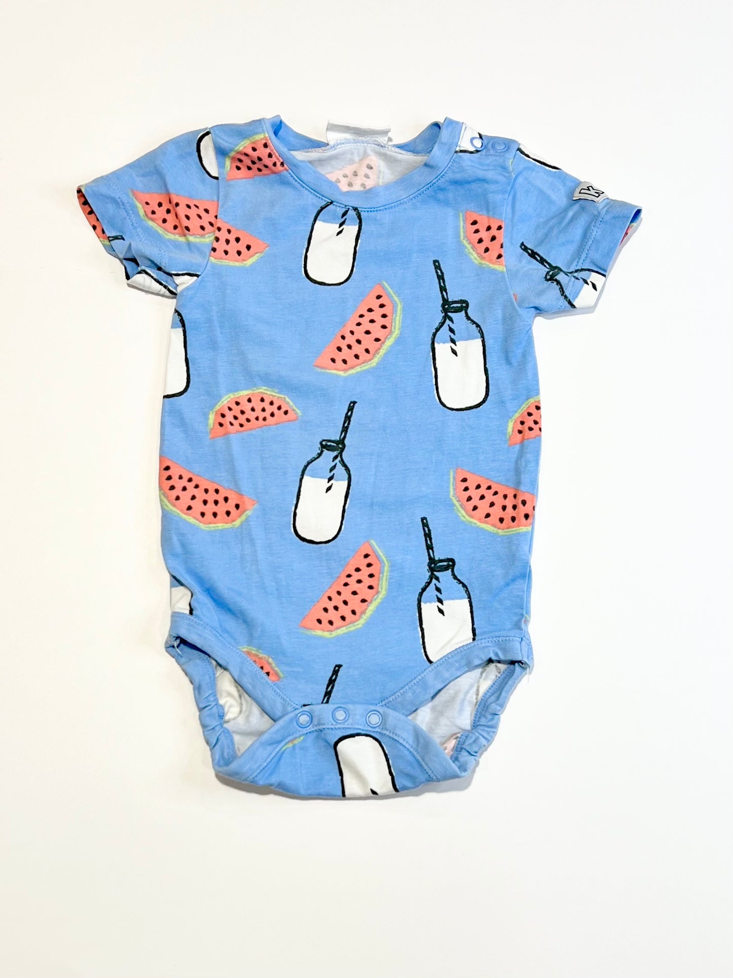 Milk and watermelon bodysuit - Size 6-9 months