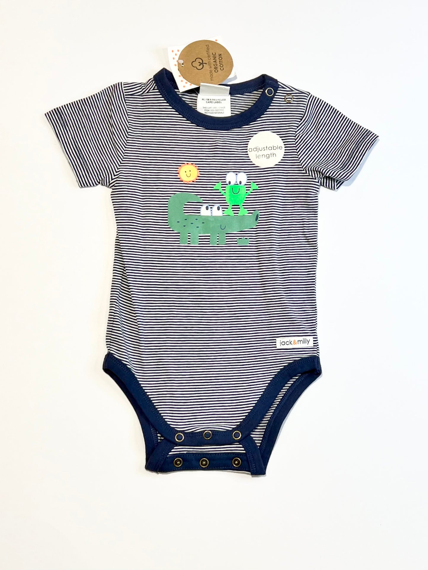 Striped croc bodysuit brand new - Size 0