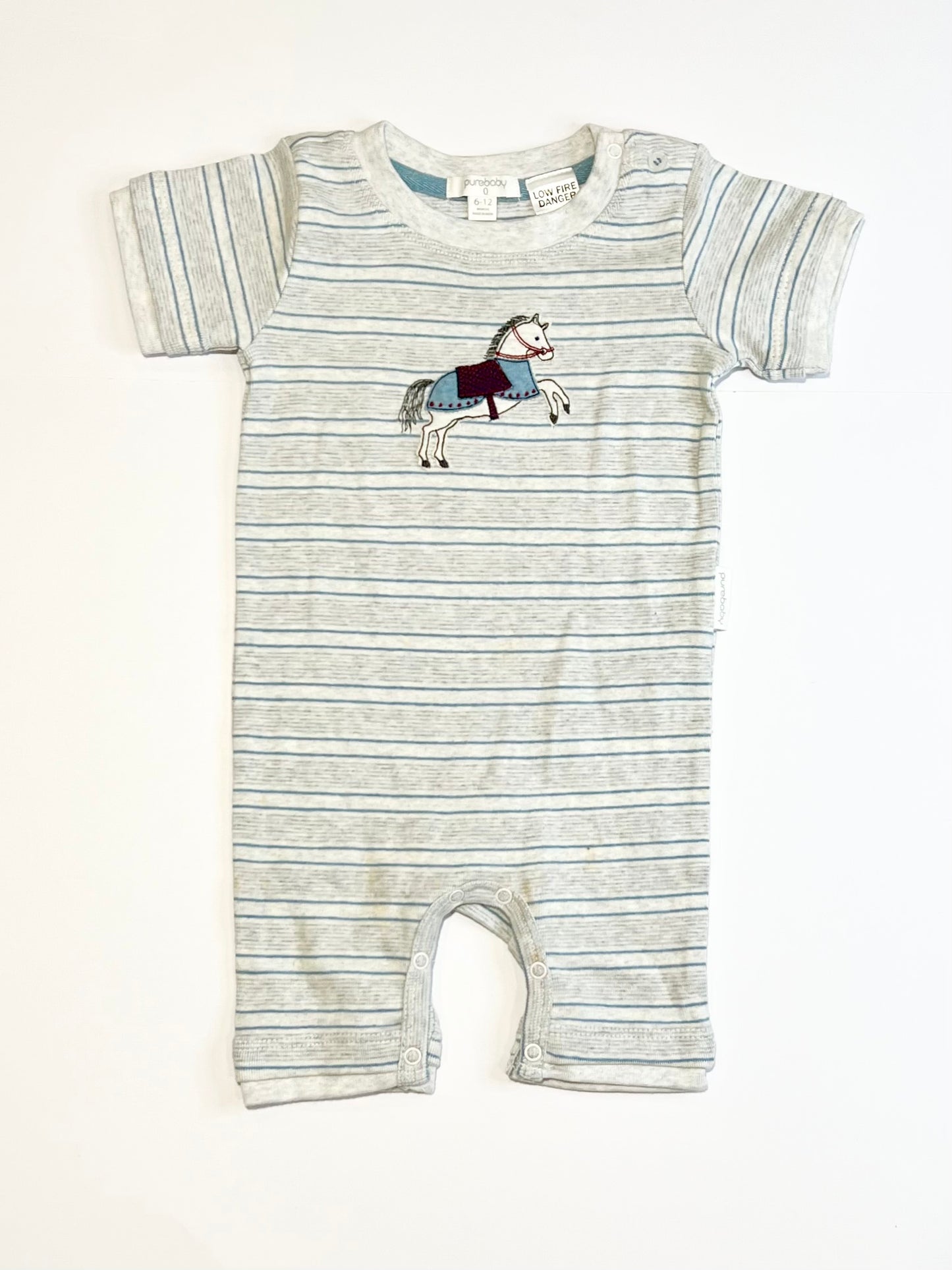 Ribbed horse romper - Size 0