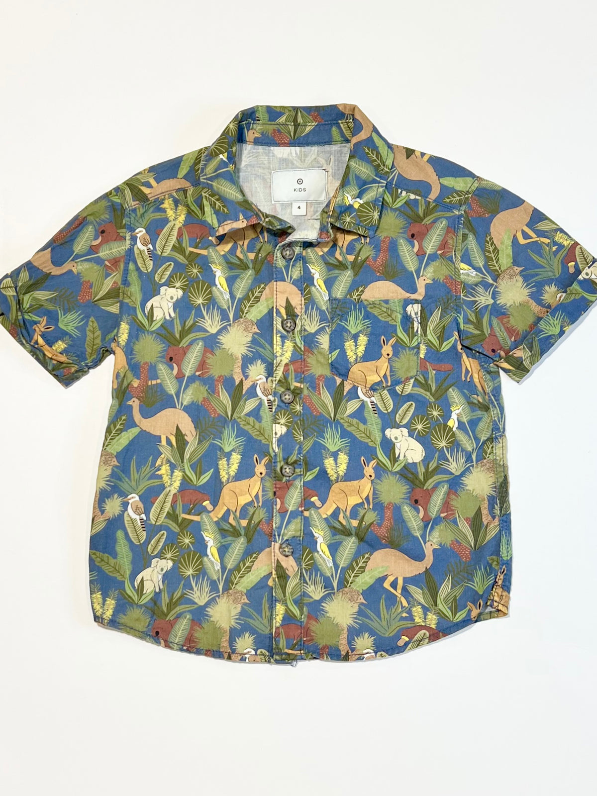 Woven animals shirt - Size 4