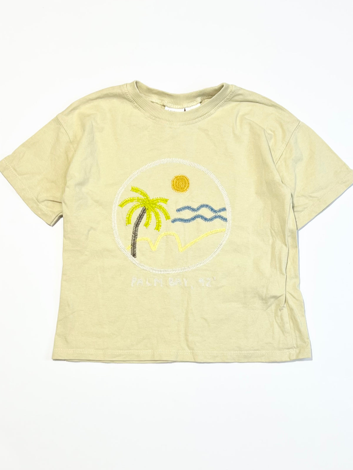 Embroidered Palm Bay tee - Size 4