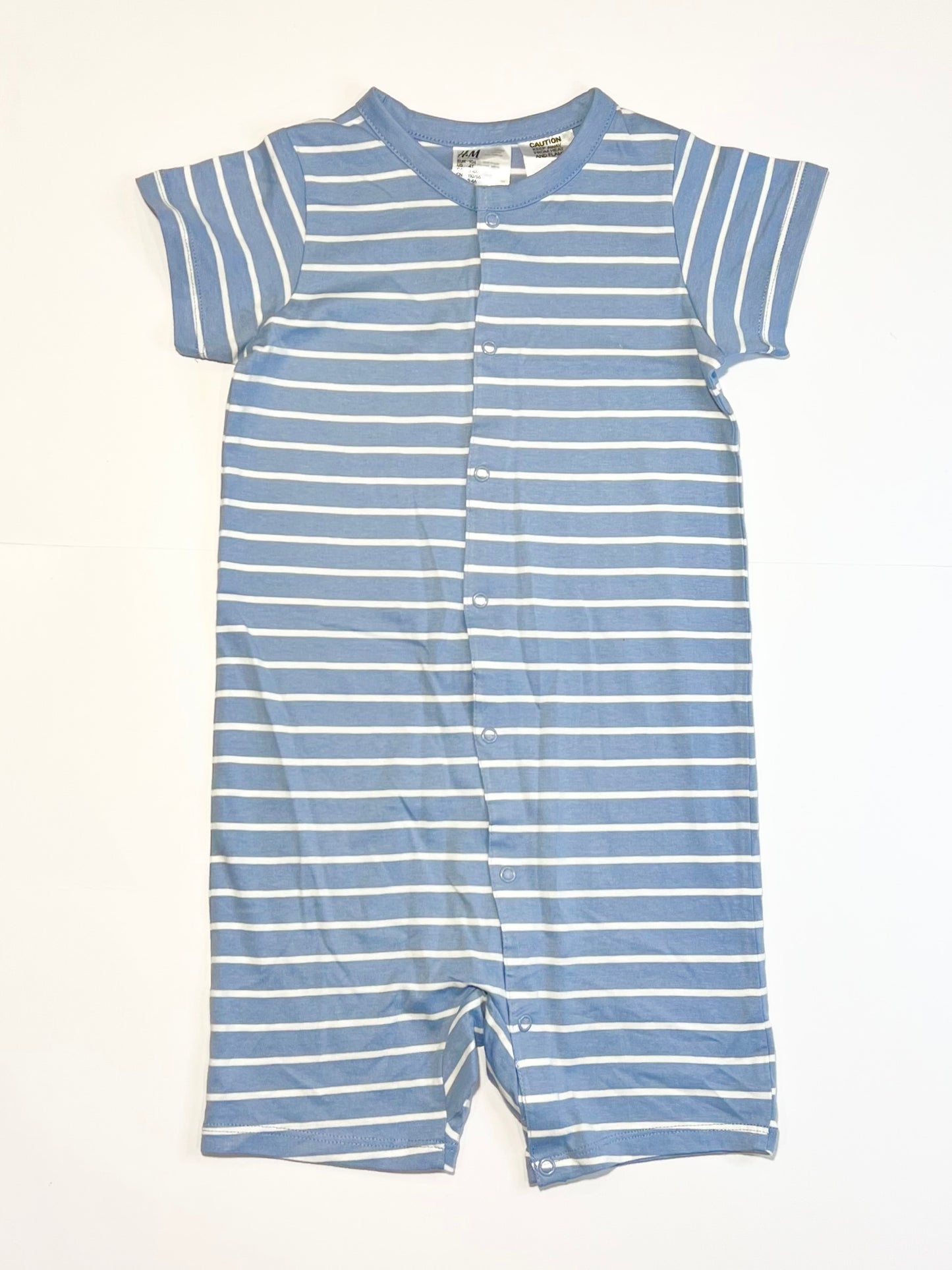 Blue striped romper - Size 3-4