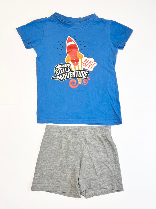 Blue rocket pyjamas - Size 3-4