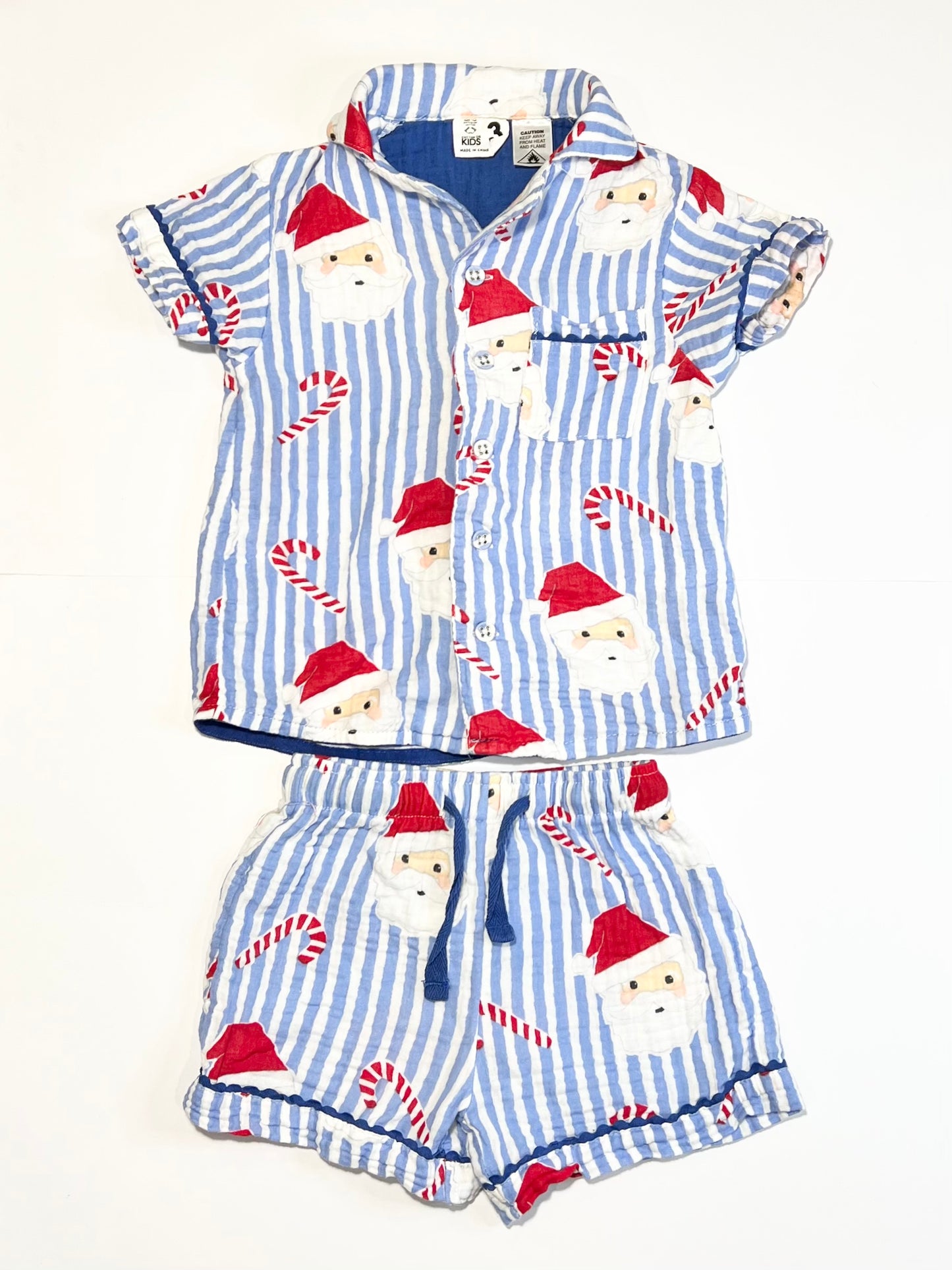 Muslin Santa pyjamas - Size 3