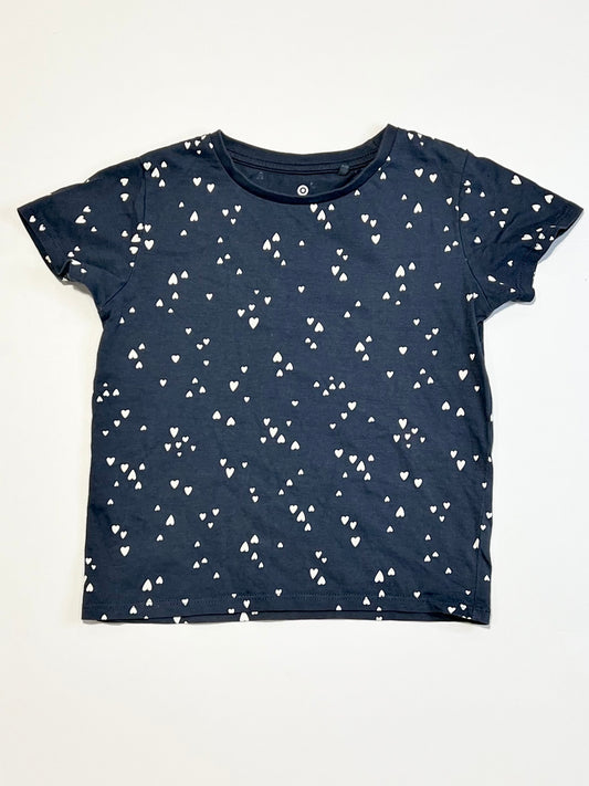 Navy hearts tee - Size 4